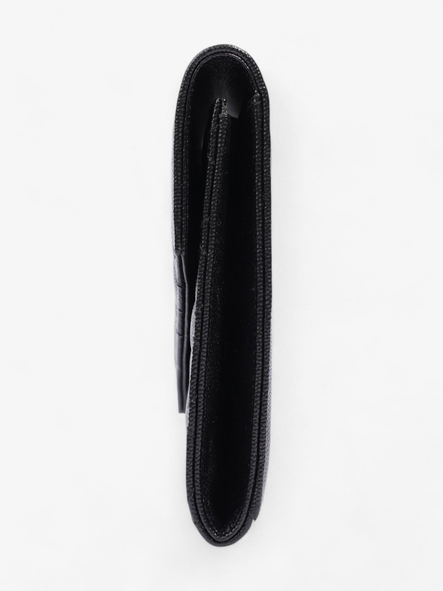YSL Saint Laurent Envelope Clutch Grained Leather Monogram Black Clutch Bag