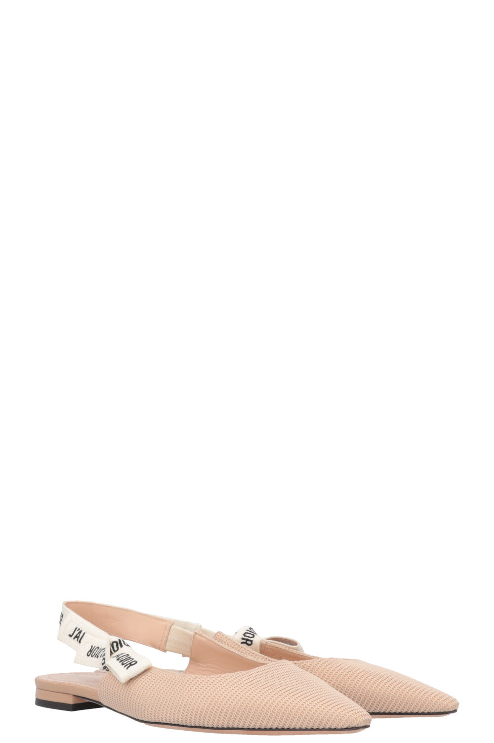 Dior Sling Bag J'a Slingback Flats Beige Shoes