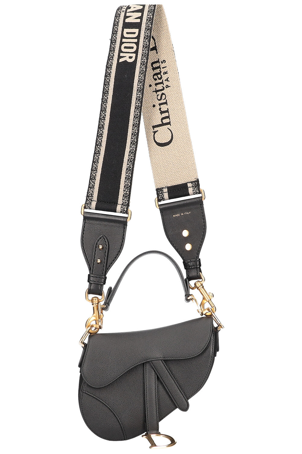 Dior Saddle Bag with Strap Black Mini Mini Bag