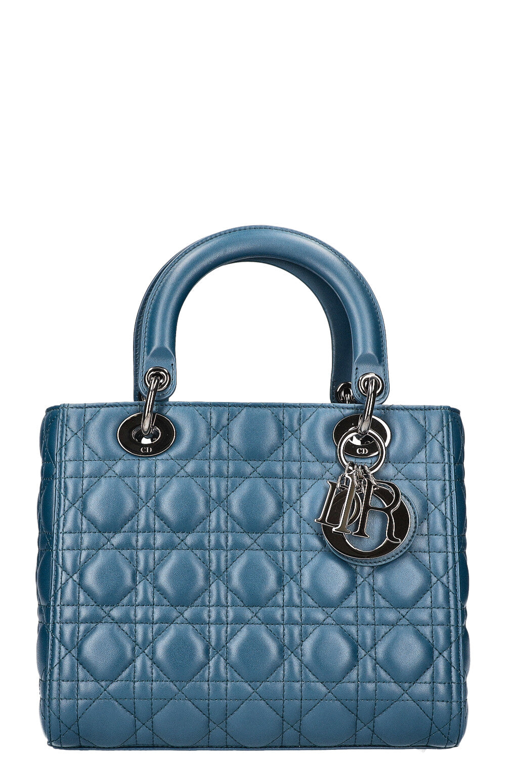 Dior Handbag Lady Bag Blue Medium