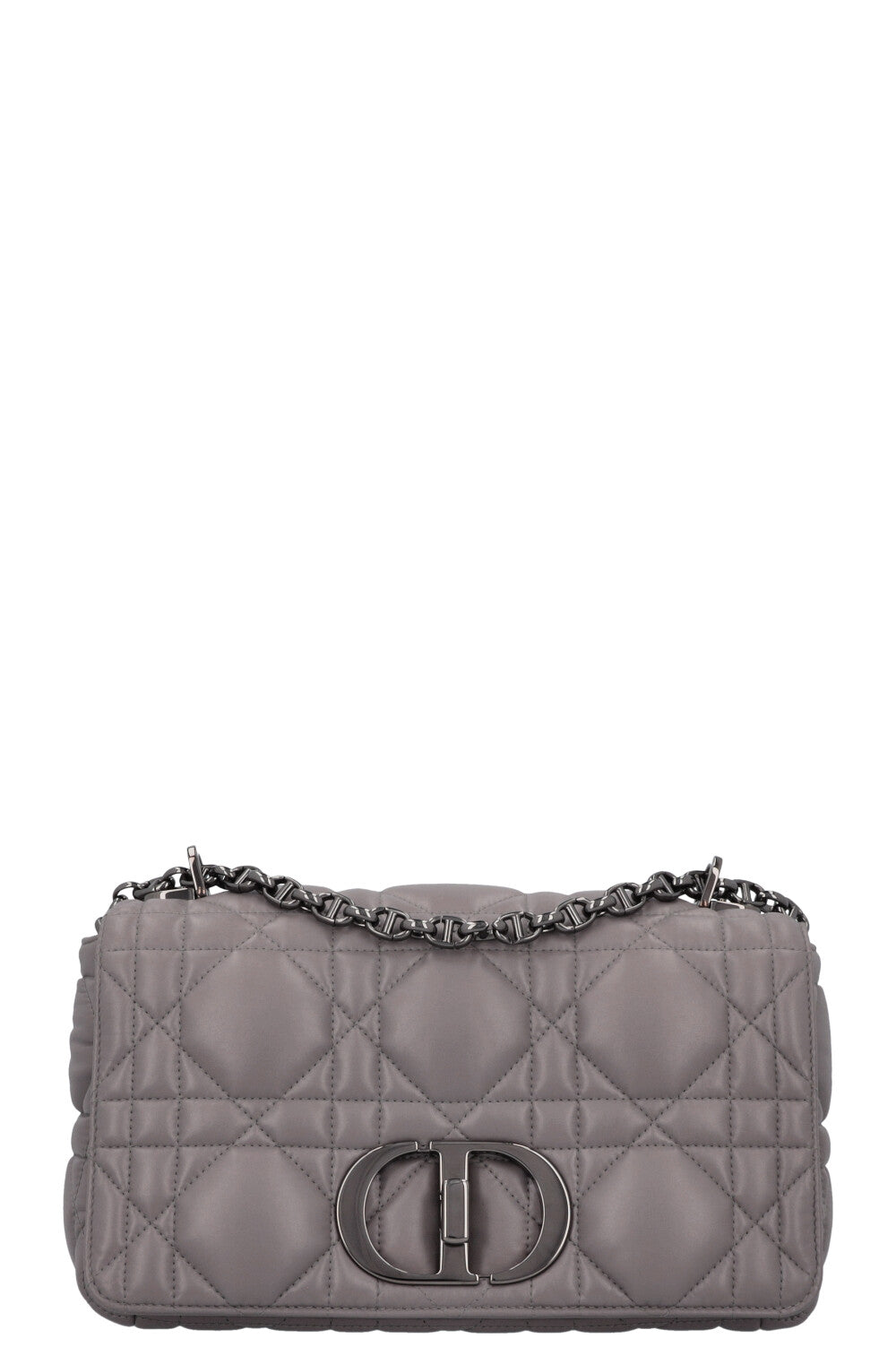 Dior Crossbody Bag Caro Bag Macrocannage Calfskin Grey Gray