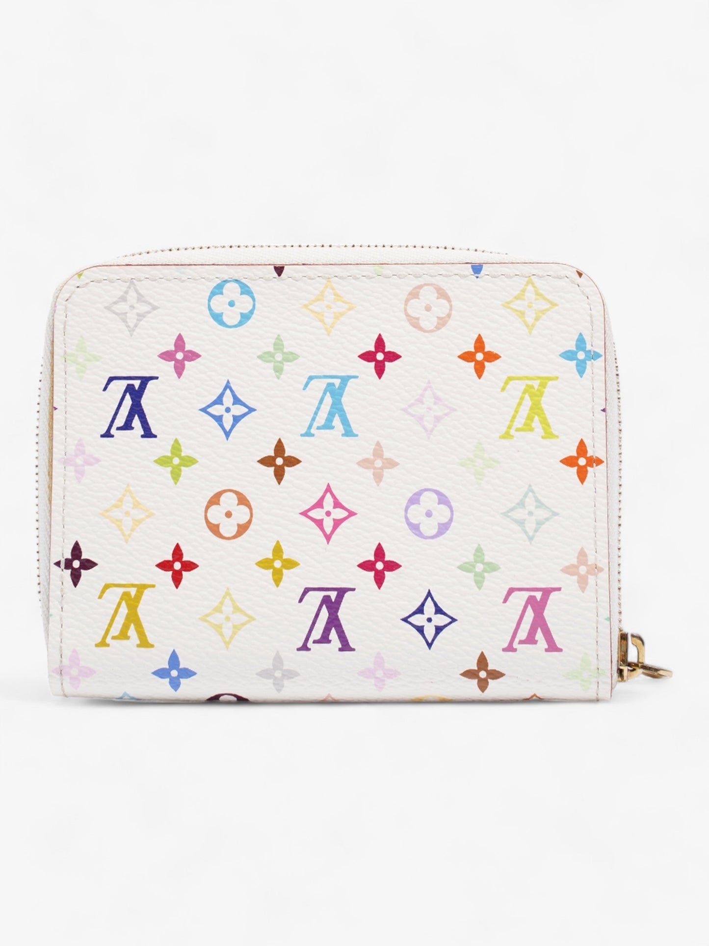 Louis Vuitton Takashi Murakami Zippy Coin Calfskin Leather Monogram Multicolour White Wallet Case