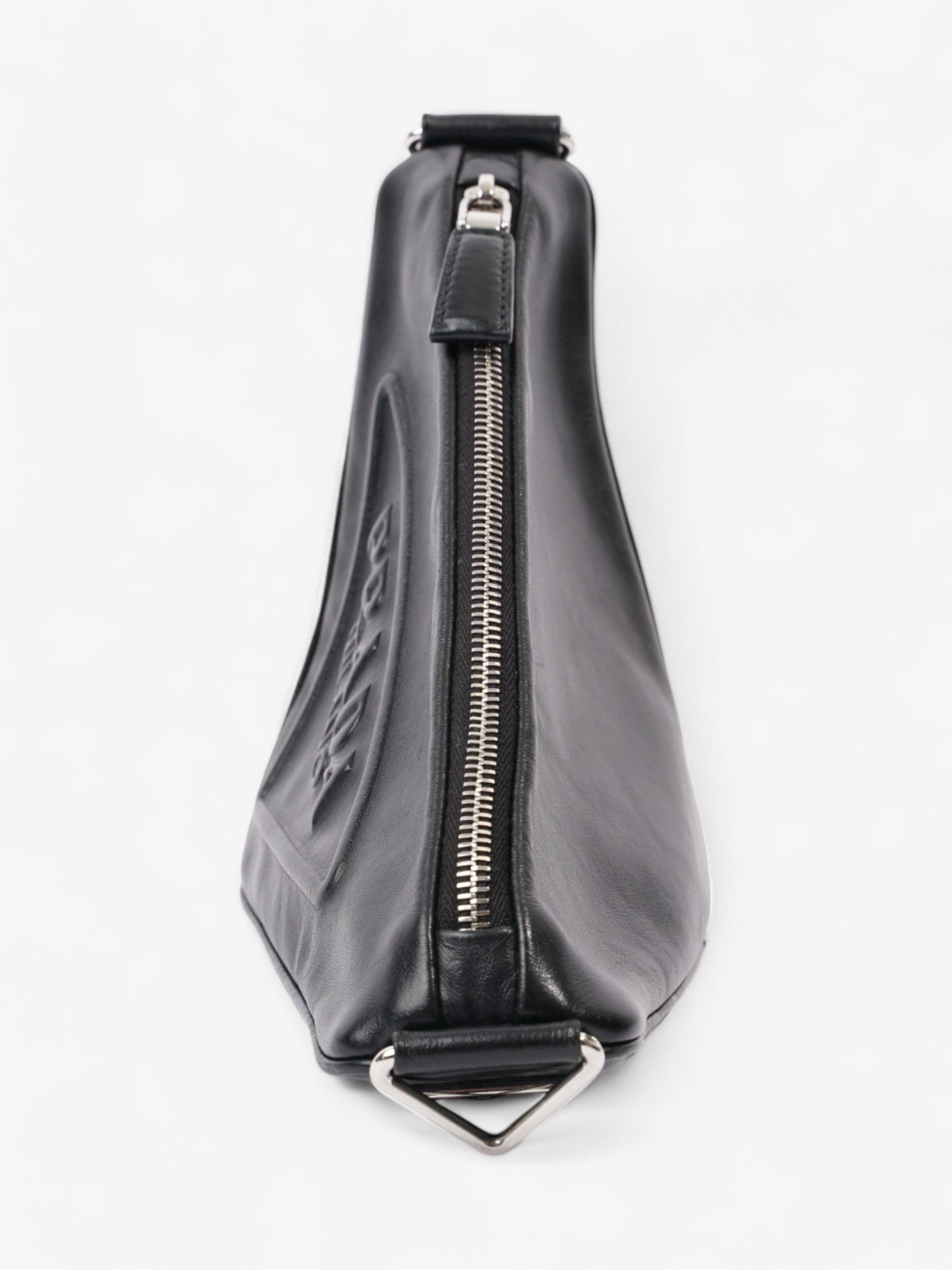Prada Triangle Crossbody Bag Leather Black Small