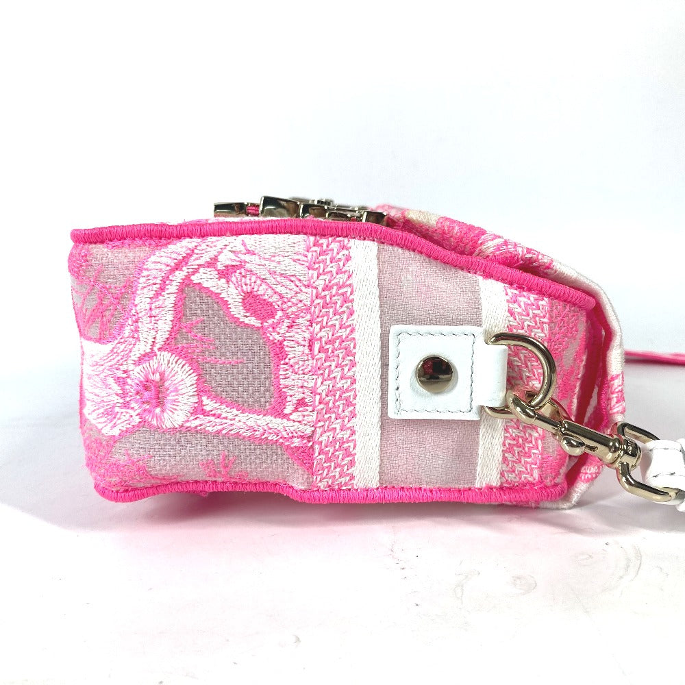 Dior Shoulder Bag Toile De Jouy Embroidered Logo Canvas
