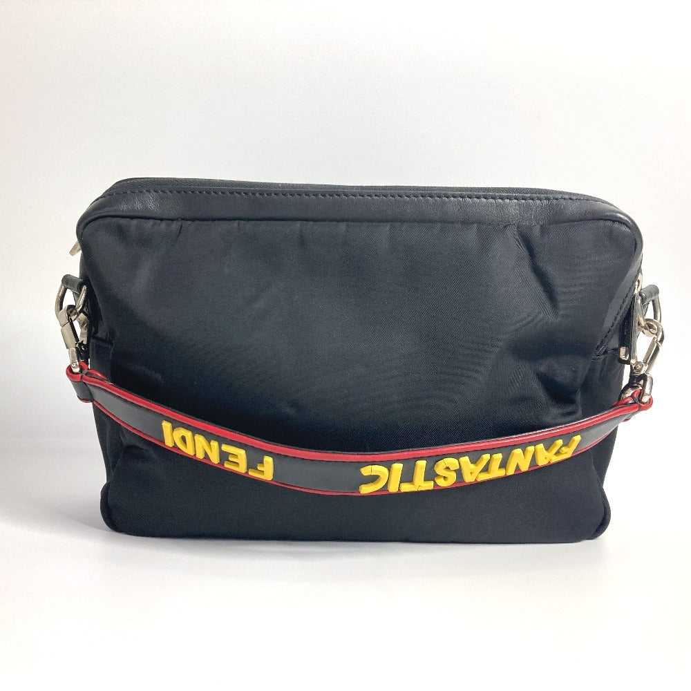Fendi Shoulder Bag 7Va411 Instar Eye Leather Nylon Black