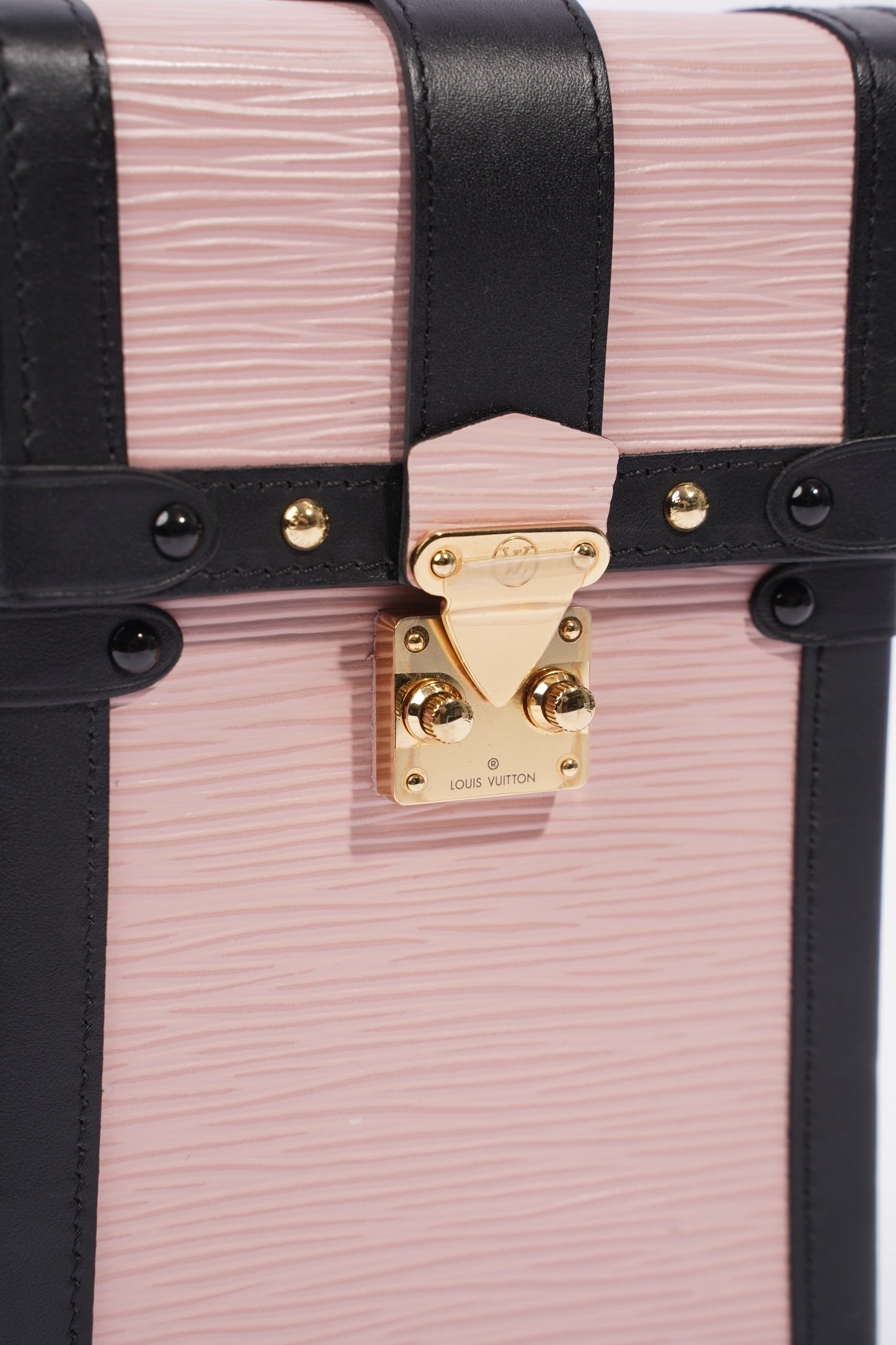 Louis Vuitton Vertical Trunk Black Pink Leather Epi Handbag
