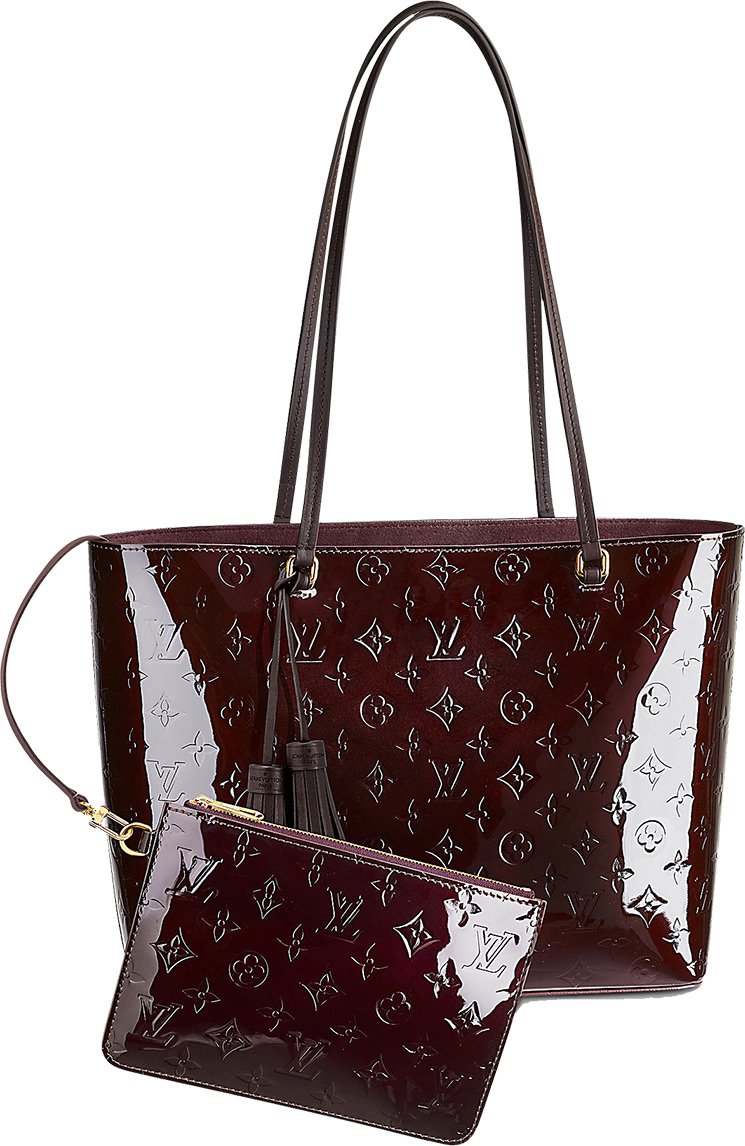 Louis Vuitton LONG BEACH AMARANTE MM Vernis Tote Bag