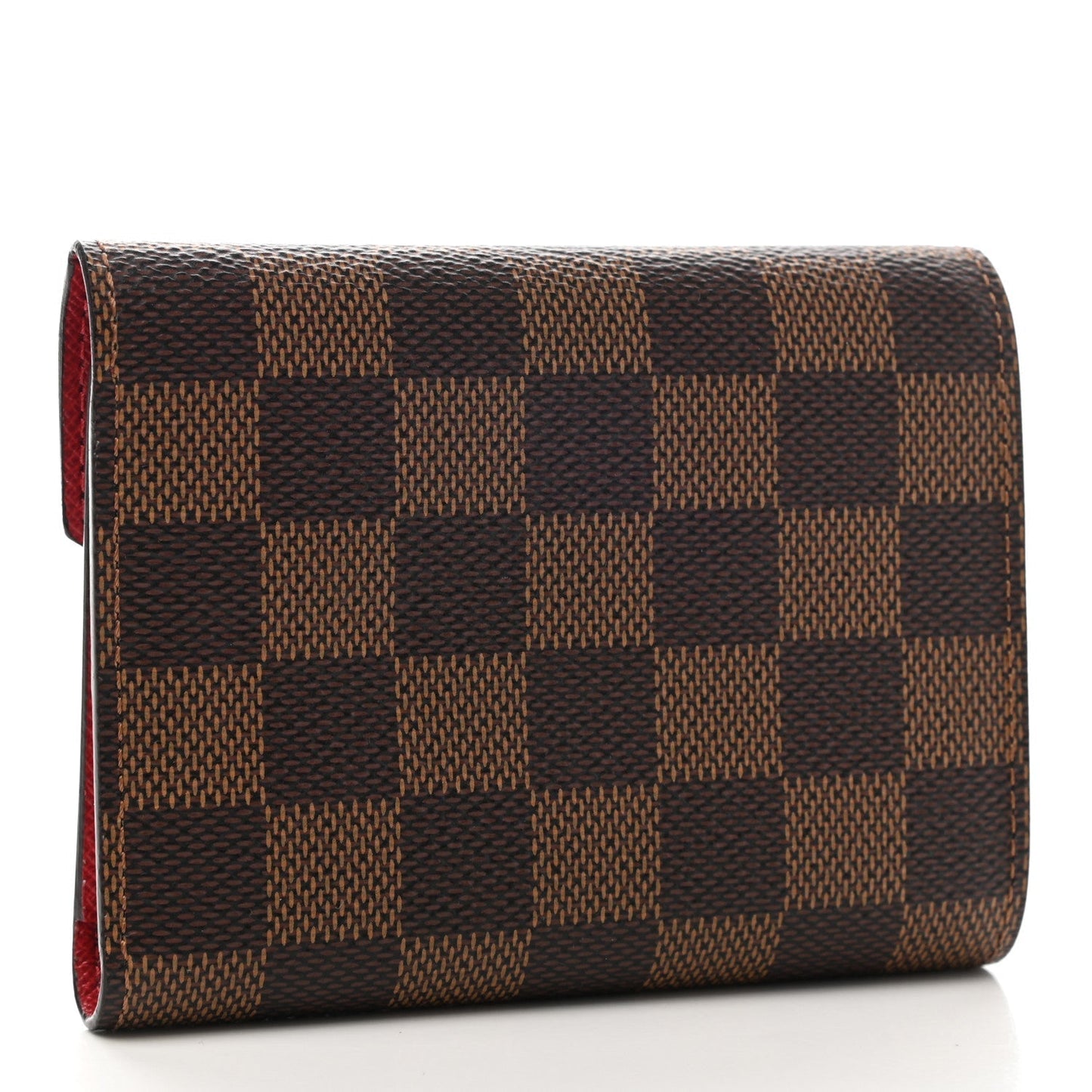 Louis Vuitton Ebene Victorine Damier Red Wallet Case