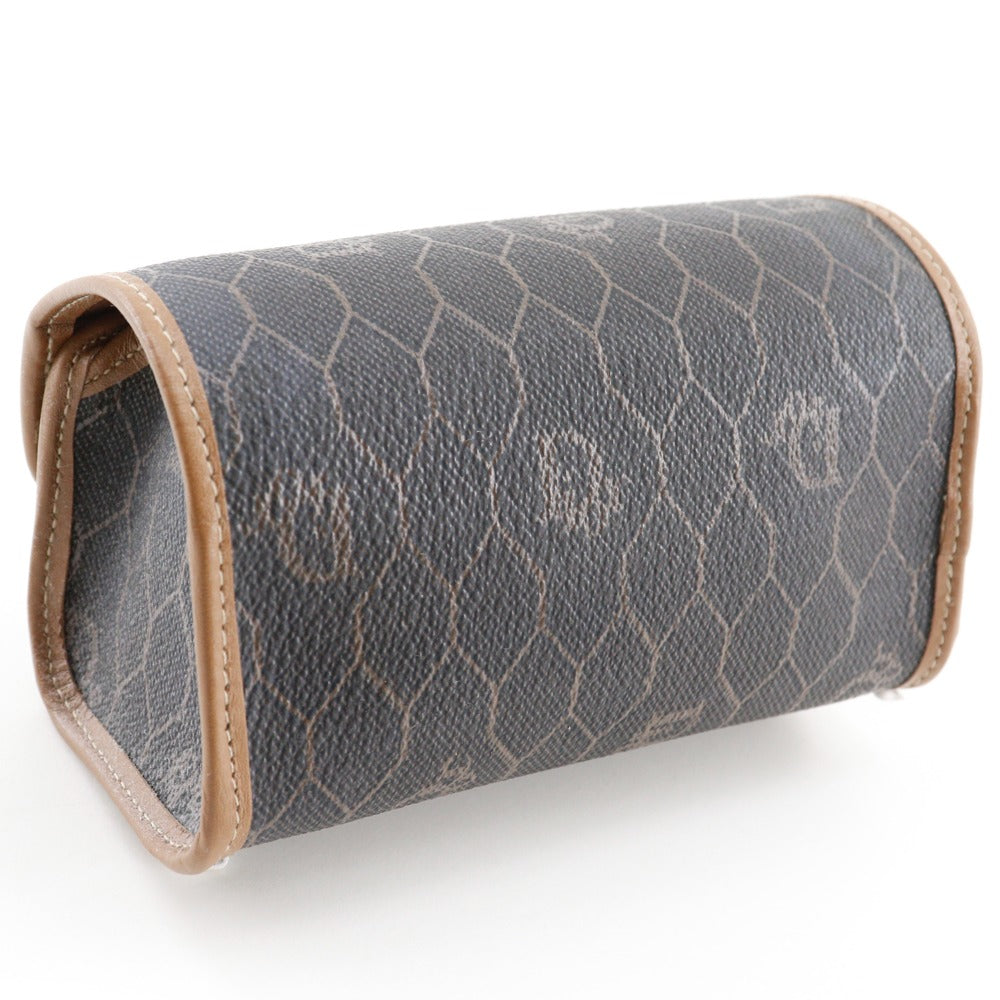 Dior Christian Pouch Pvc Novelty Honeycomb Pattern Unisex(Unisex) Brown Travel Bag