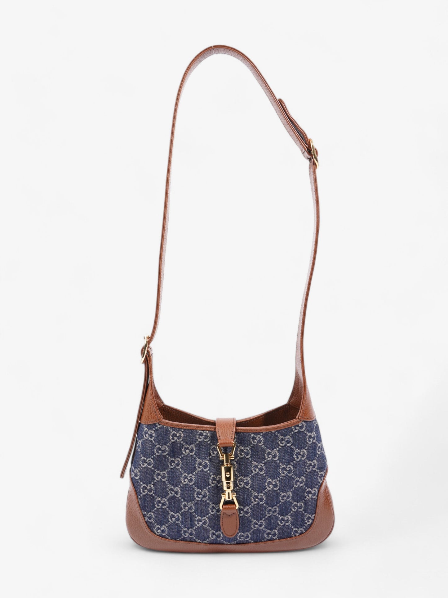 Gucci Jackie Shoulder Bag Denim Brown