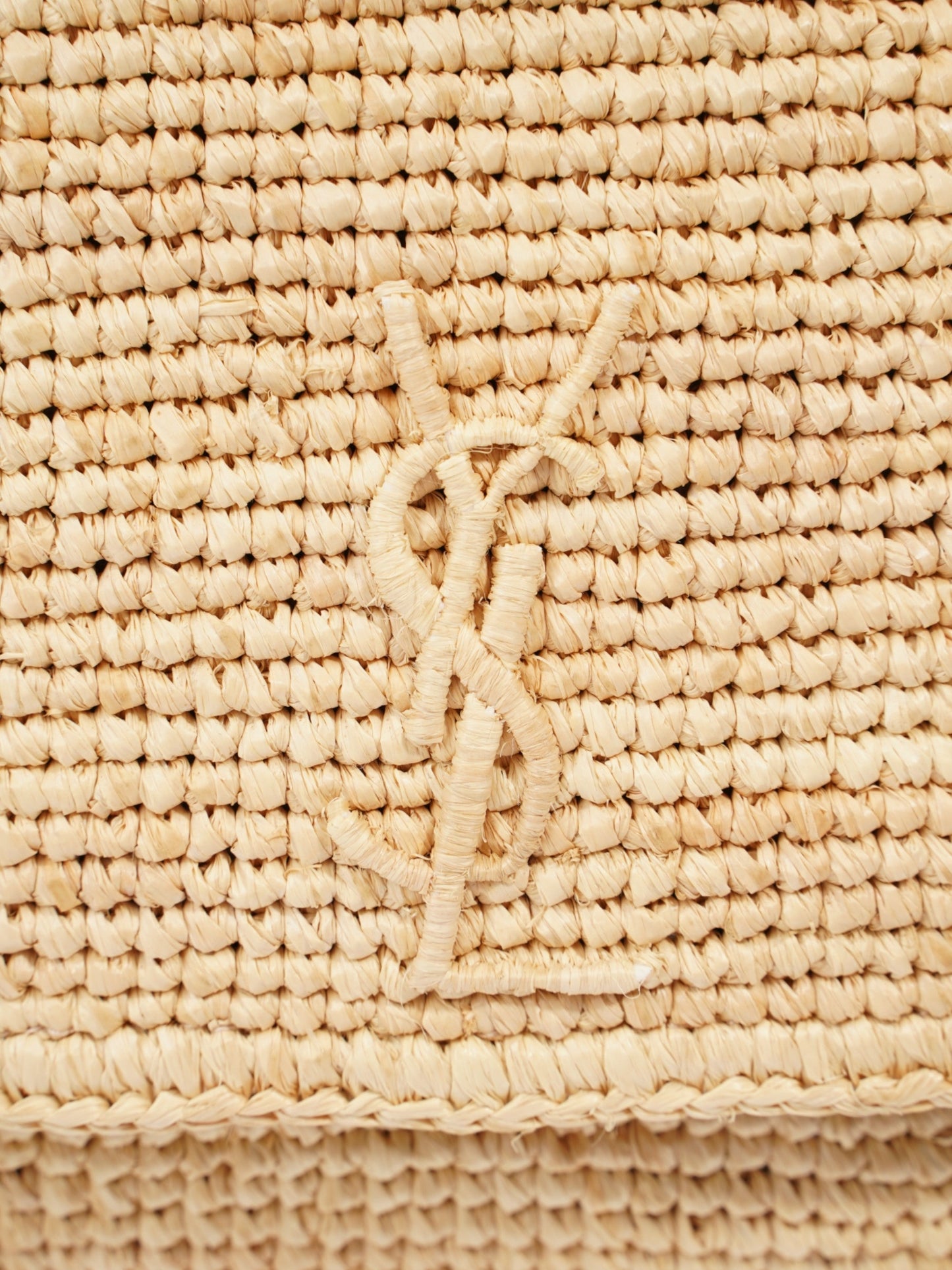 YSL Saint Laurent Kate Natural Crossbody Bag Raffia Medium