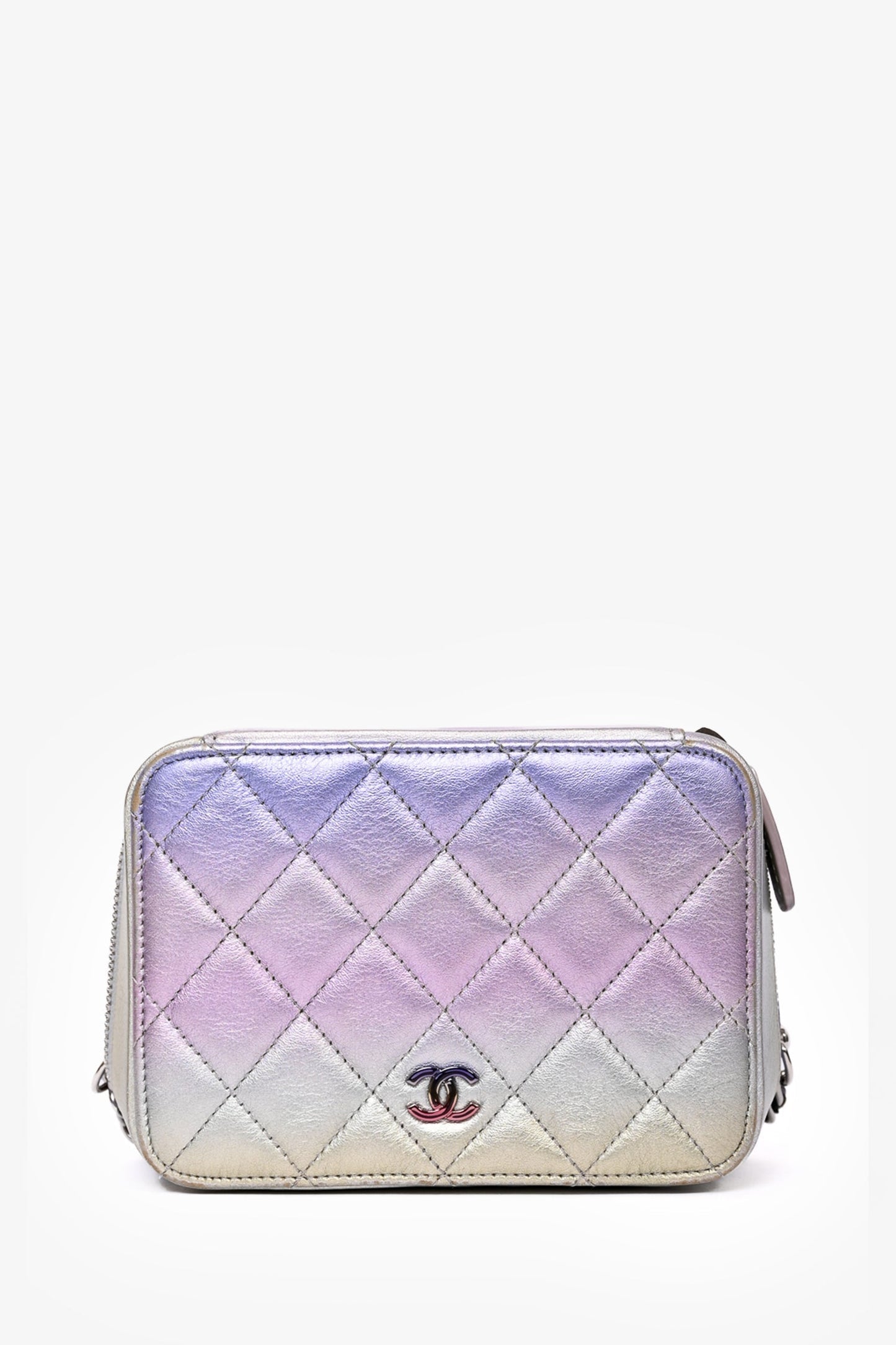 Chanel ™ 2021 Iridescent Quilted Lambskin Cube Crossbody