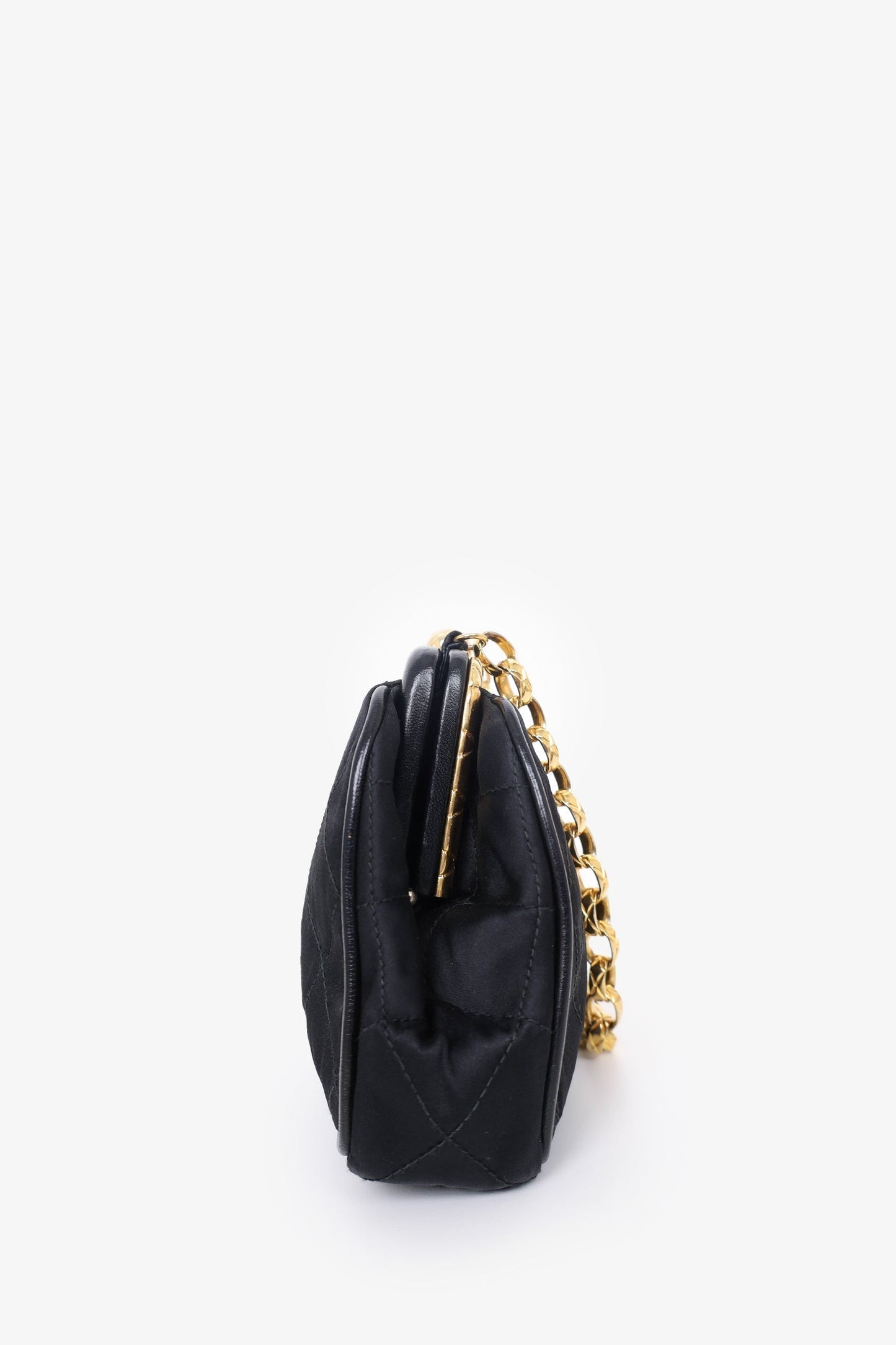 Chanel ™ 1989-1991 Black Satin Framed Mini Evening Accessory