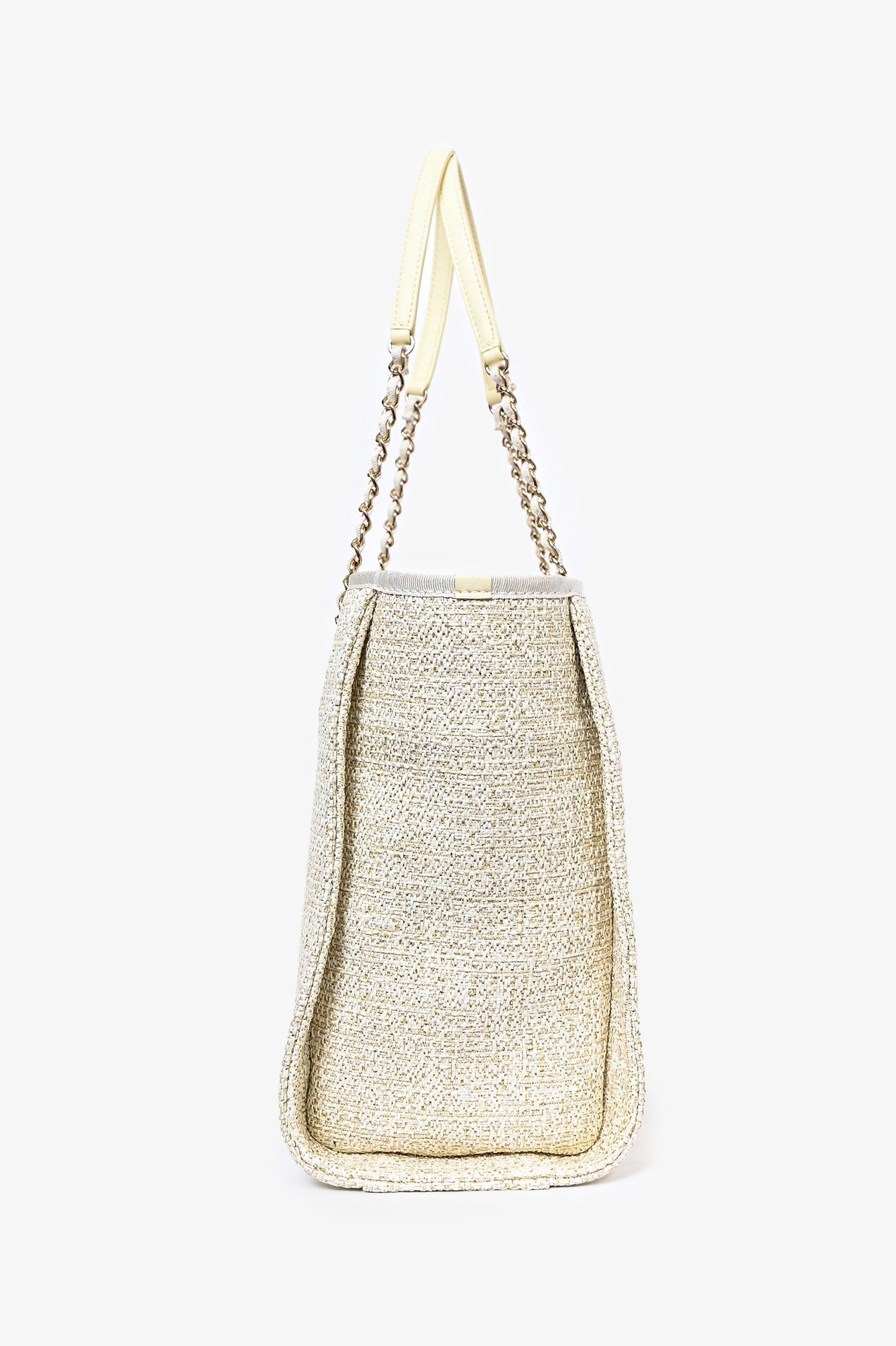 Chanel ™ 2021/22 Beige/Gold Metallic Tweed Small Deauville Shopping Tote