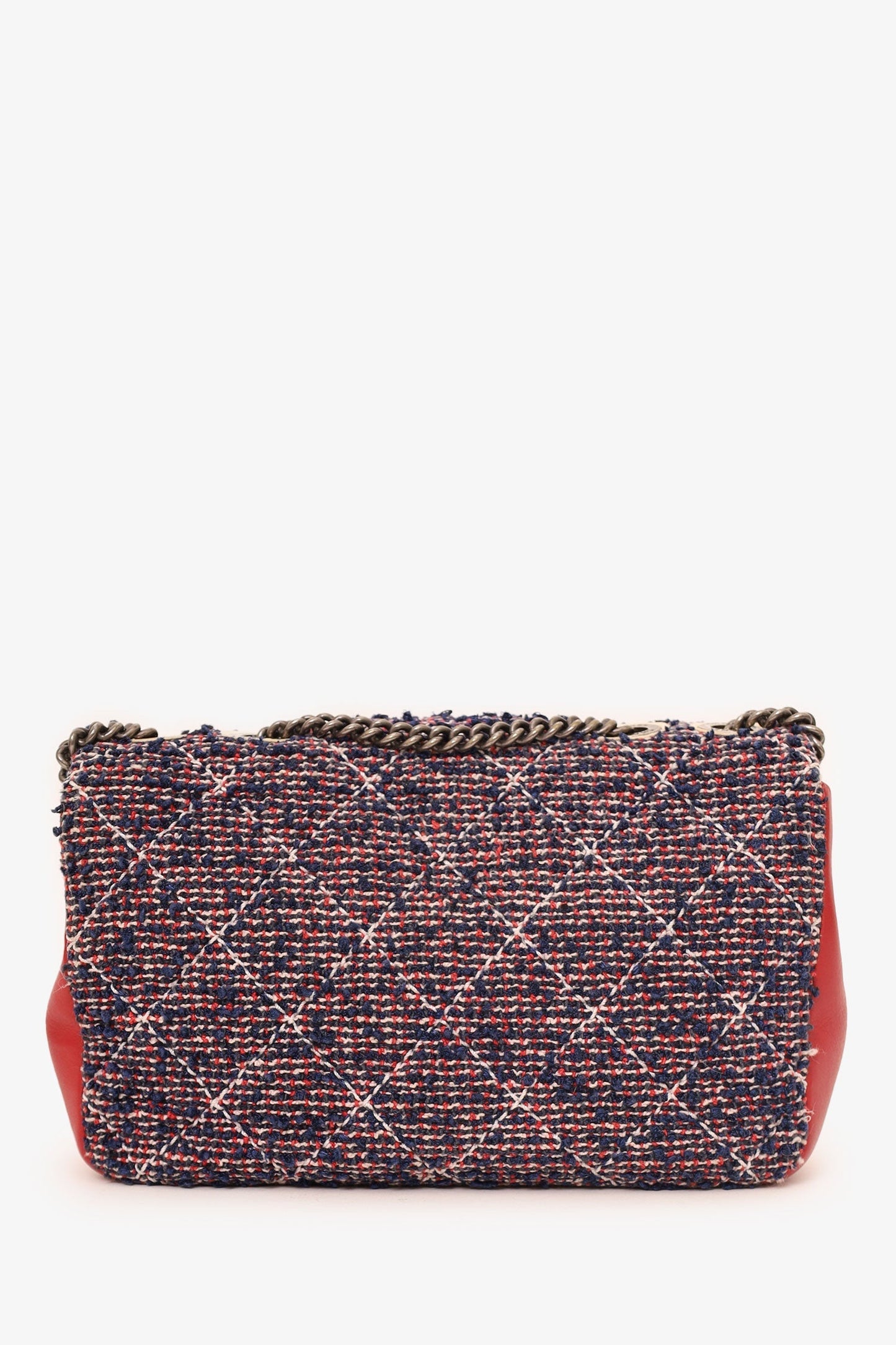 Chanel ™ 2016-17 Navy/Red Tweed Mini Single Flap Bag
