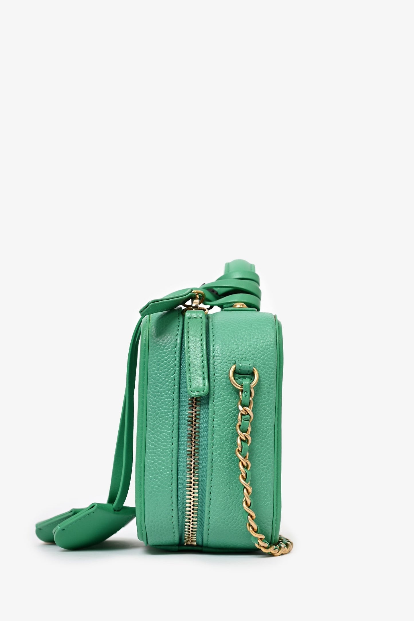 Chanel ™ 2017/18 Green Caviar Leather Small Filigree Vanity Case