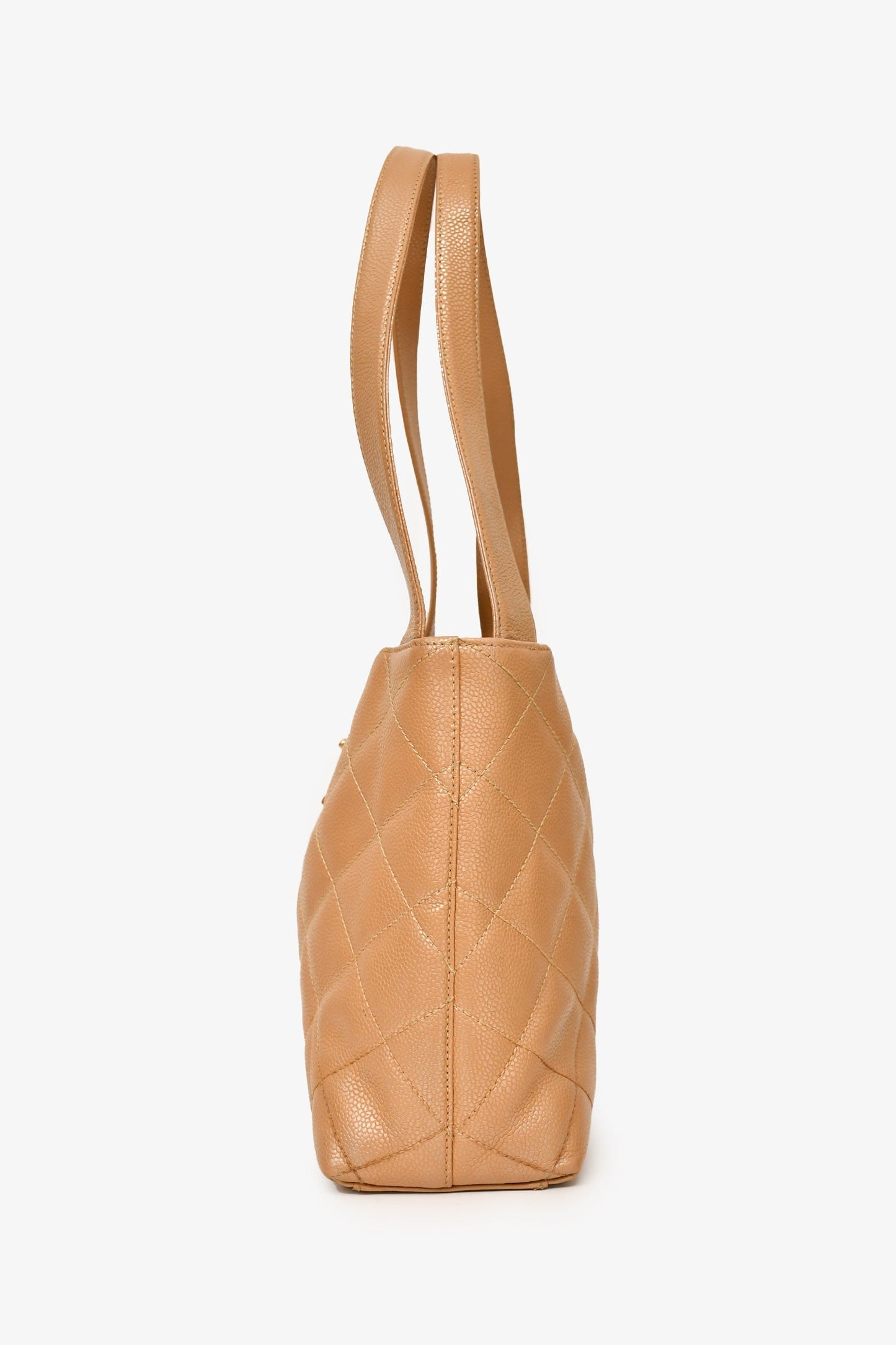 Chanel ™ 2000-02 Beige Caviar Leather Coco Mark Shoulder Bag