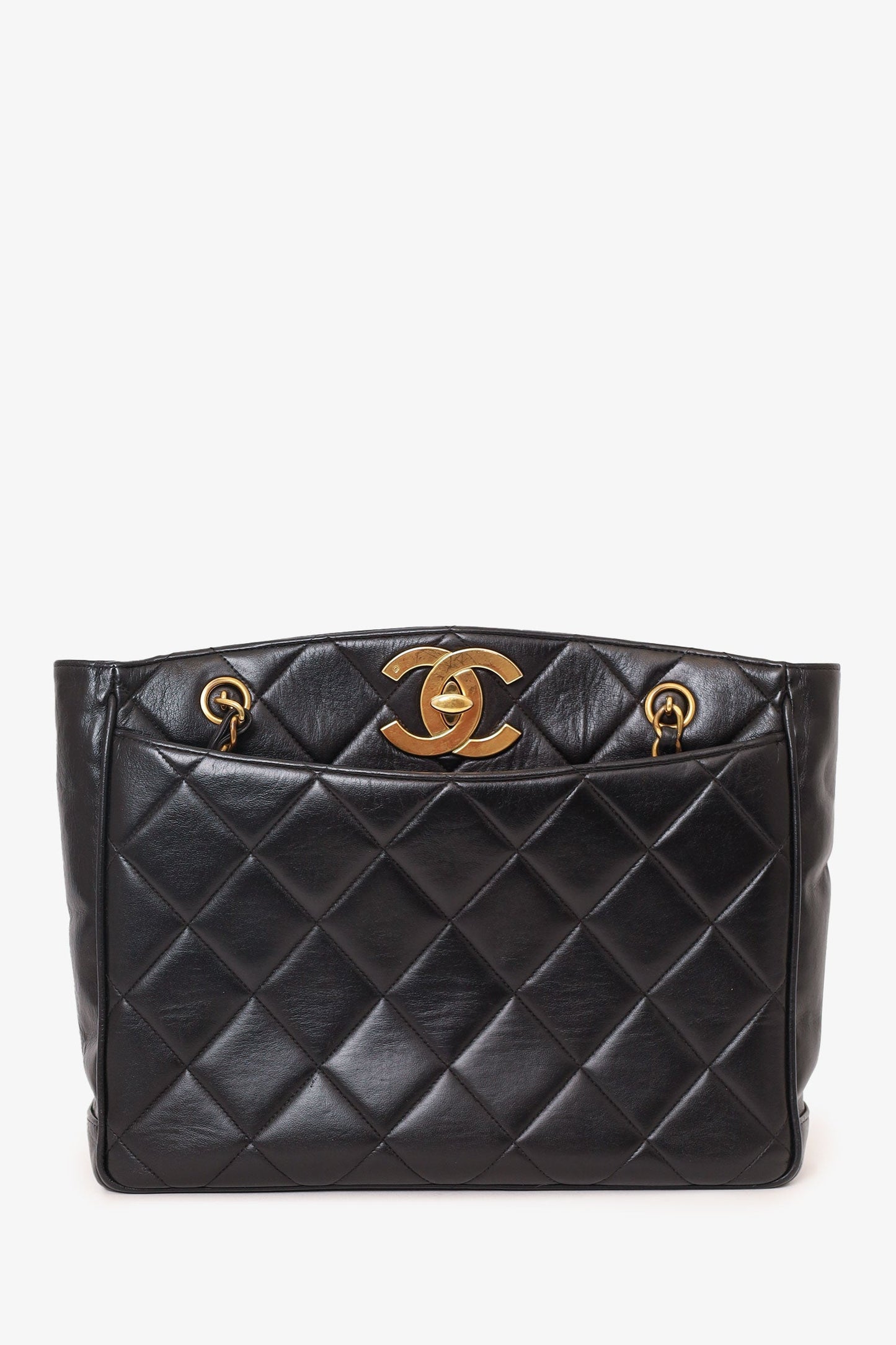 Chanel ™ Black Quilted Lambskin CC Tote Bag