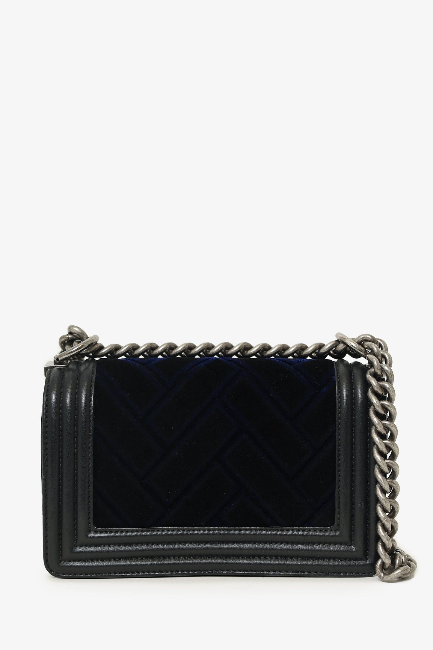Chanel ™ 2017 Black/Navy Velvet/Calfskin Small Boy Accessory