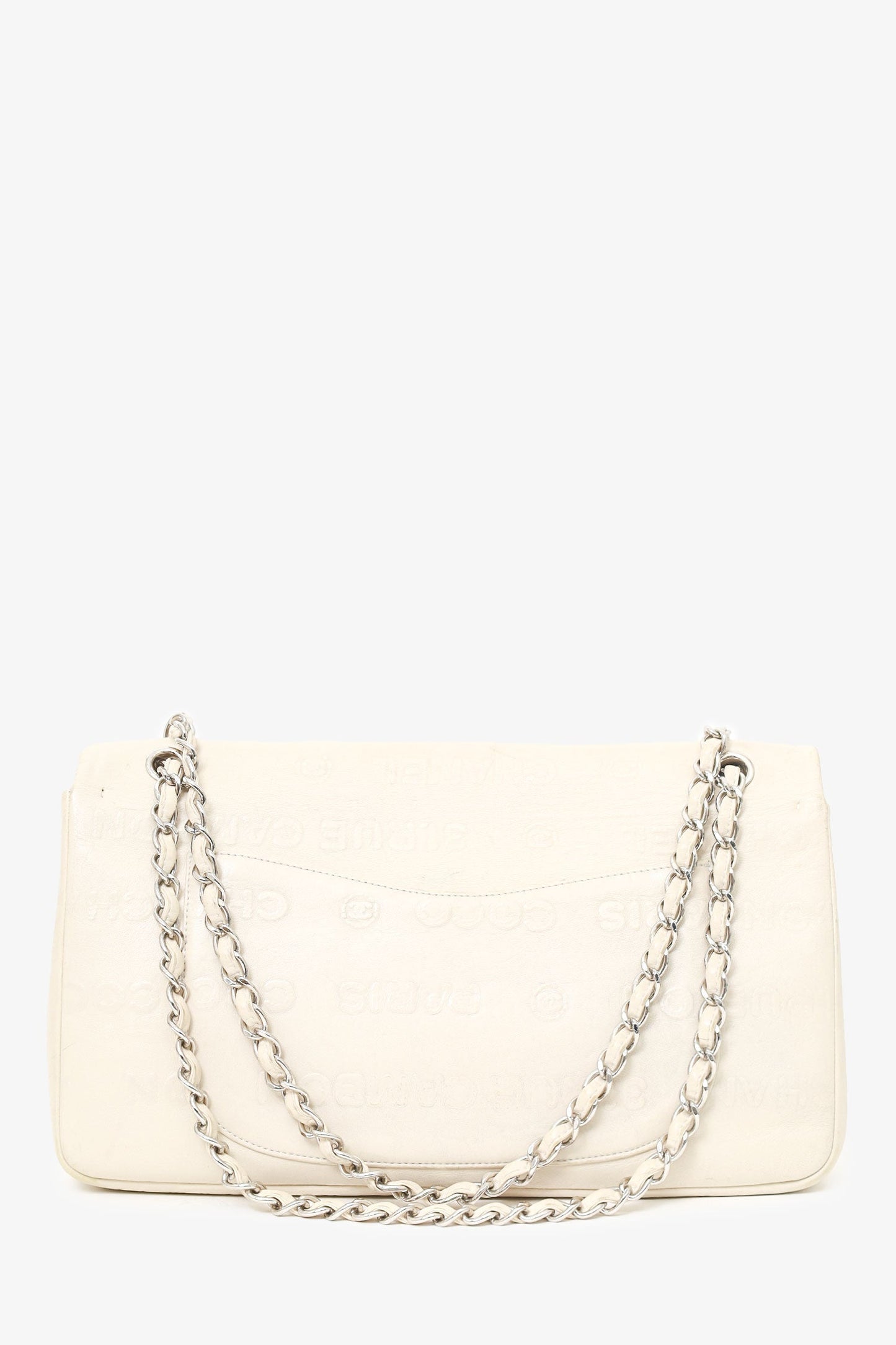 Chanel ™ 2008-09 White Embossed CC Calfskin Unlimited Reissue 228 Flap Bag
