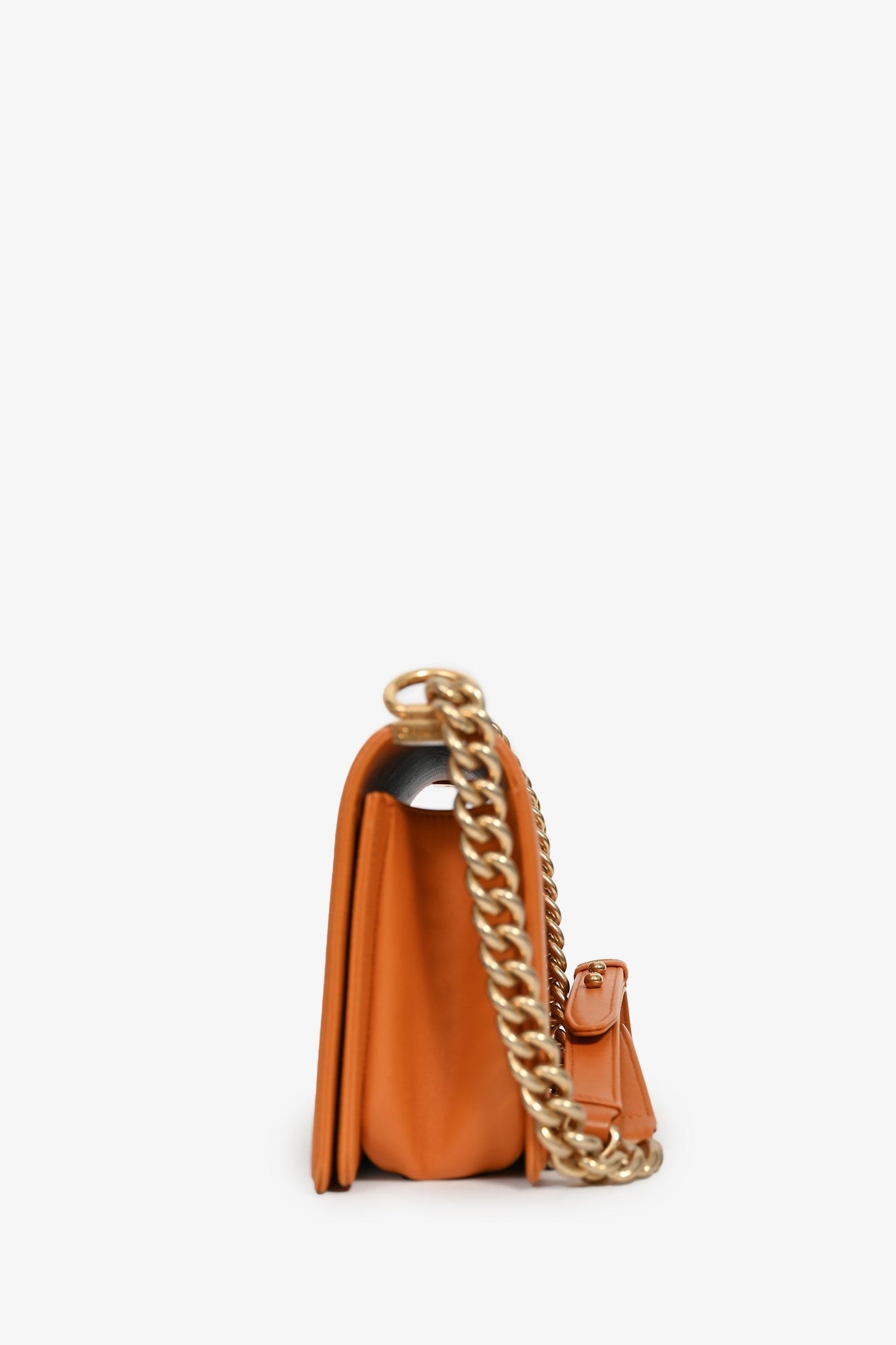 Chanel ™ 2016-17 Orange Quilted Lambskin Medium Boy Accessory