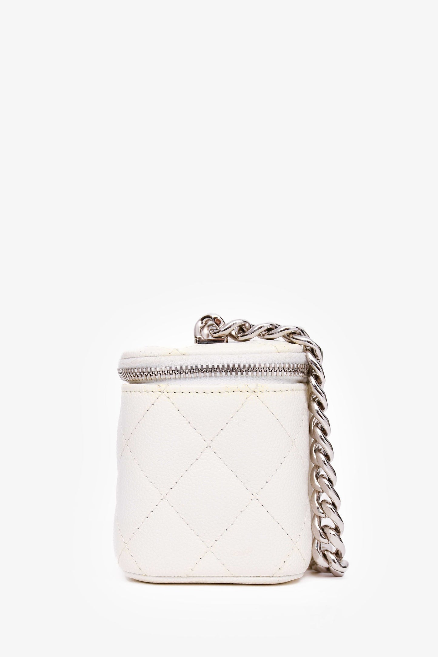 Chanel ™ 2022 White Caviar Leather Mini Vanity Case (As Is)