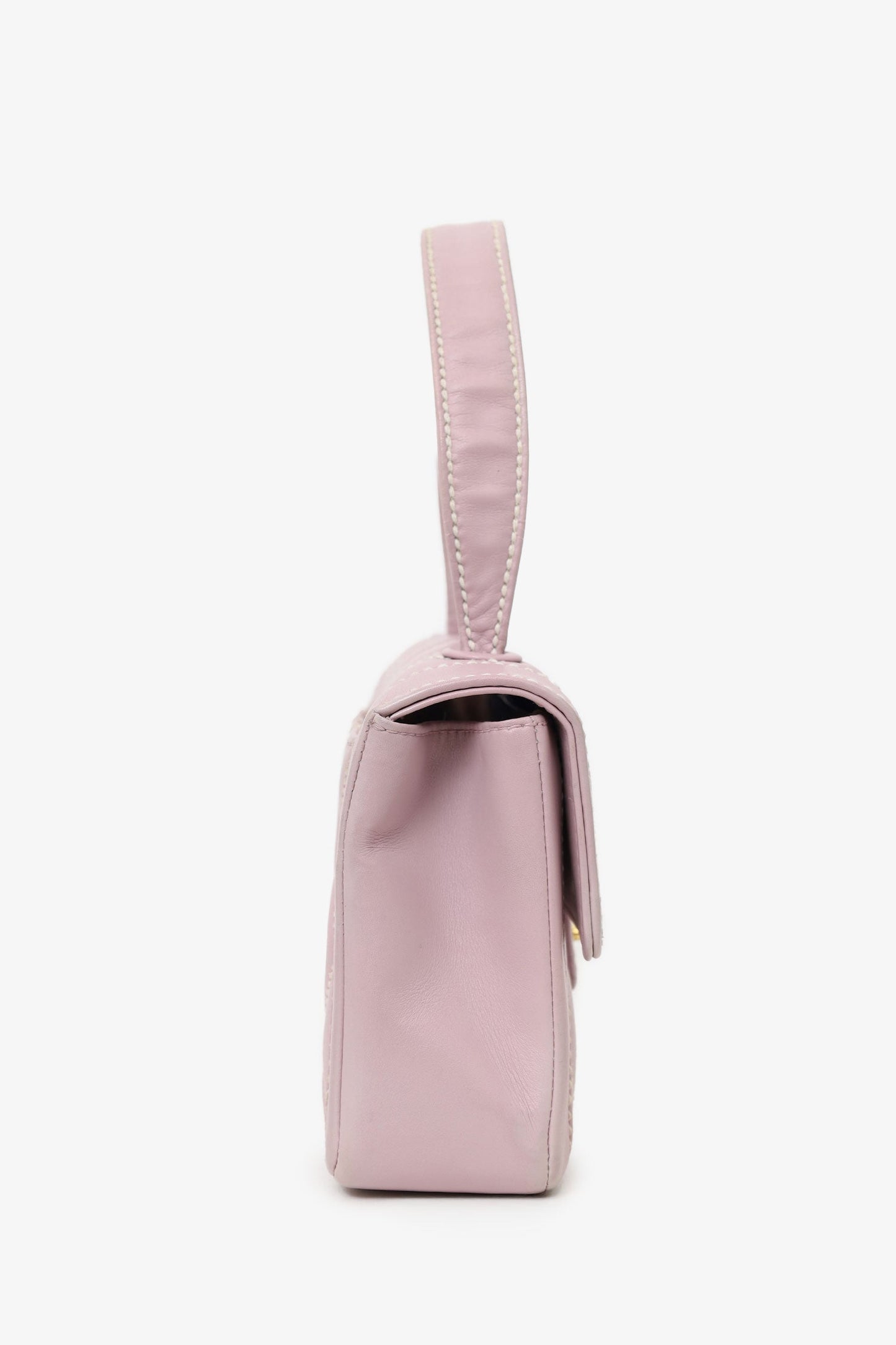 Chanel ™ 2004-05 Lilac Purple Wild Stitch Medium Top Handle Flap Bag