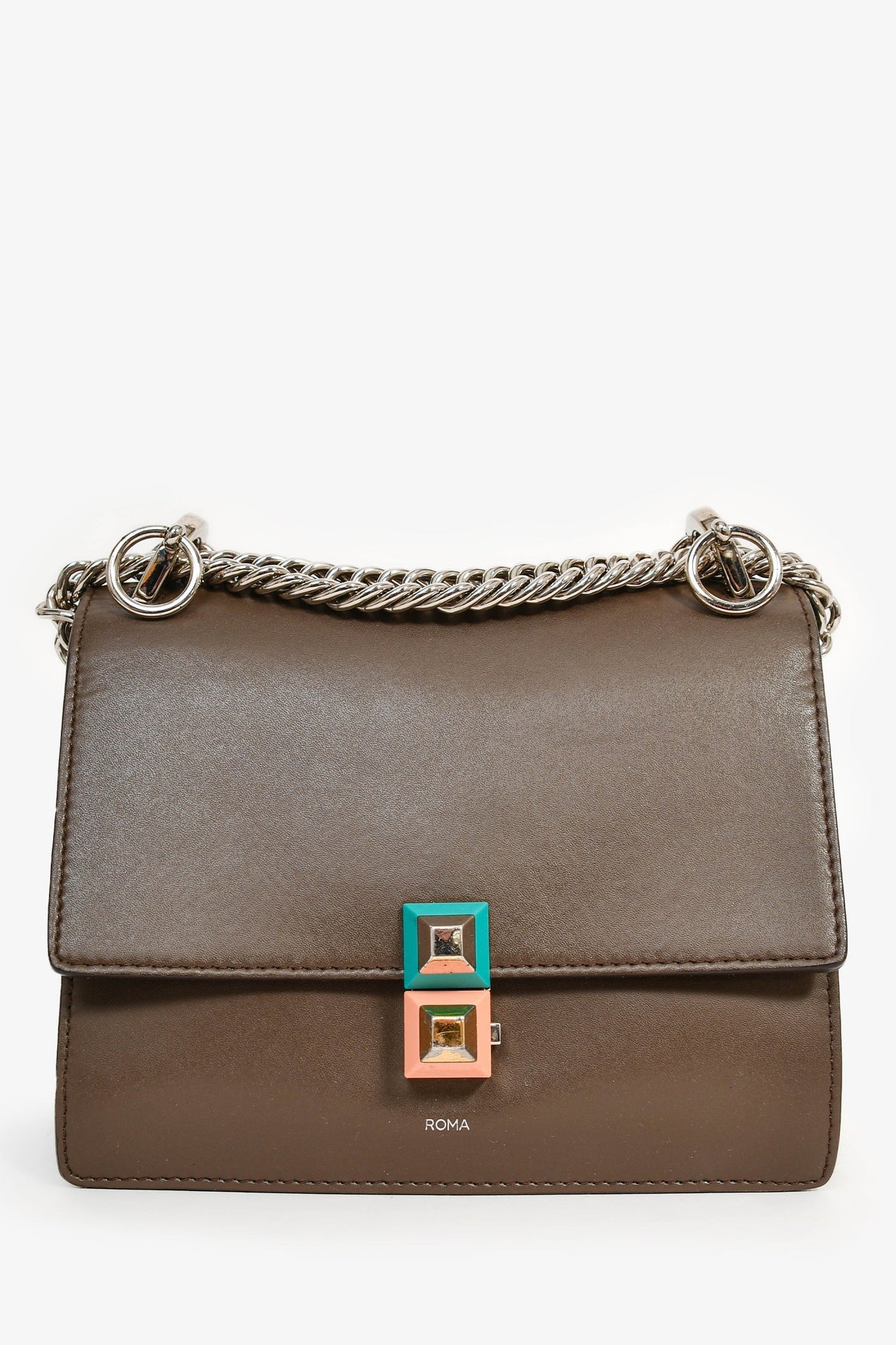 Fendi Crossbody Bag 'Kan I' Crossbody Leather Brown Small