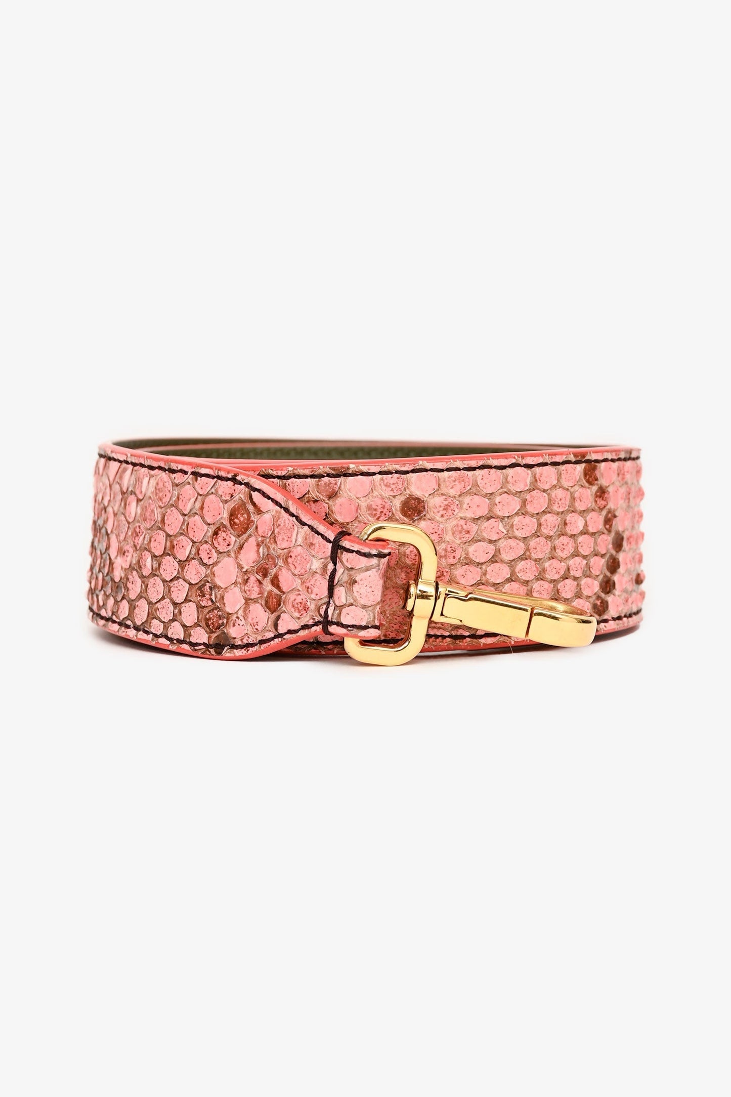 Fendi Handbag Bag Strap Leather Python Green