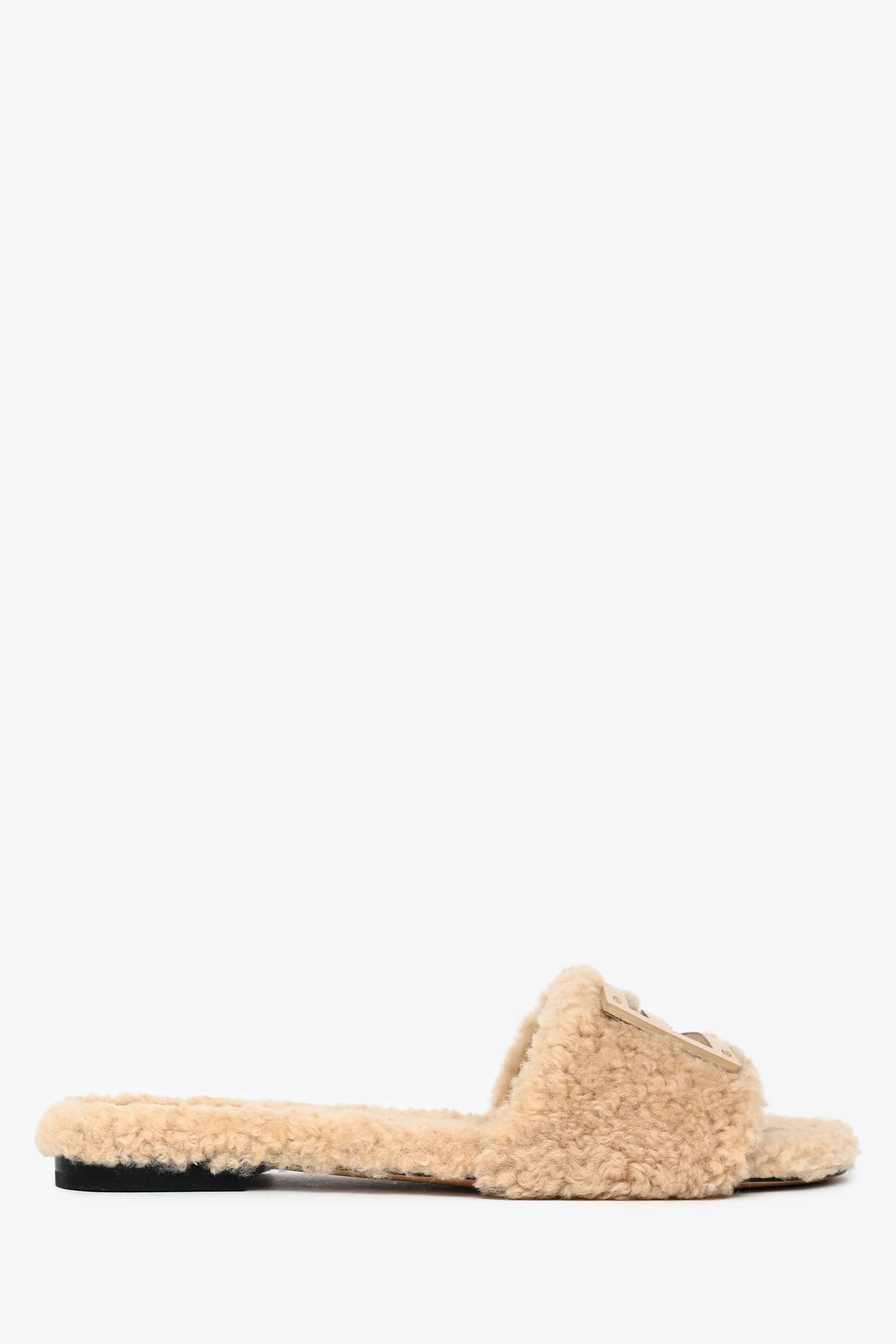 Fendi Shoe Shearling Slides Cream Shoes