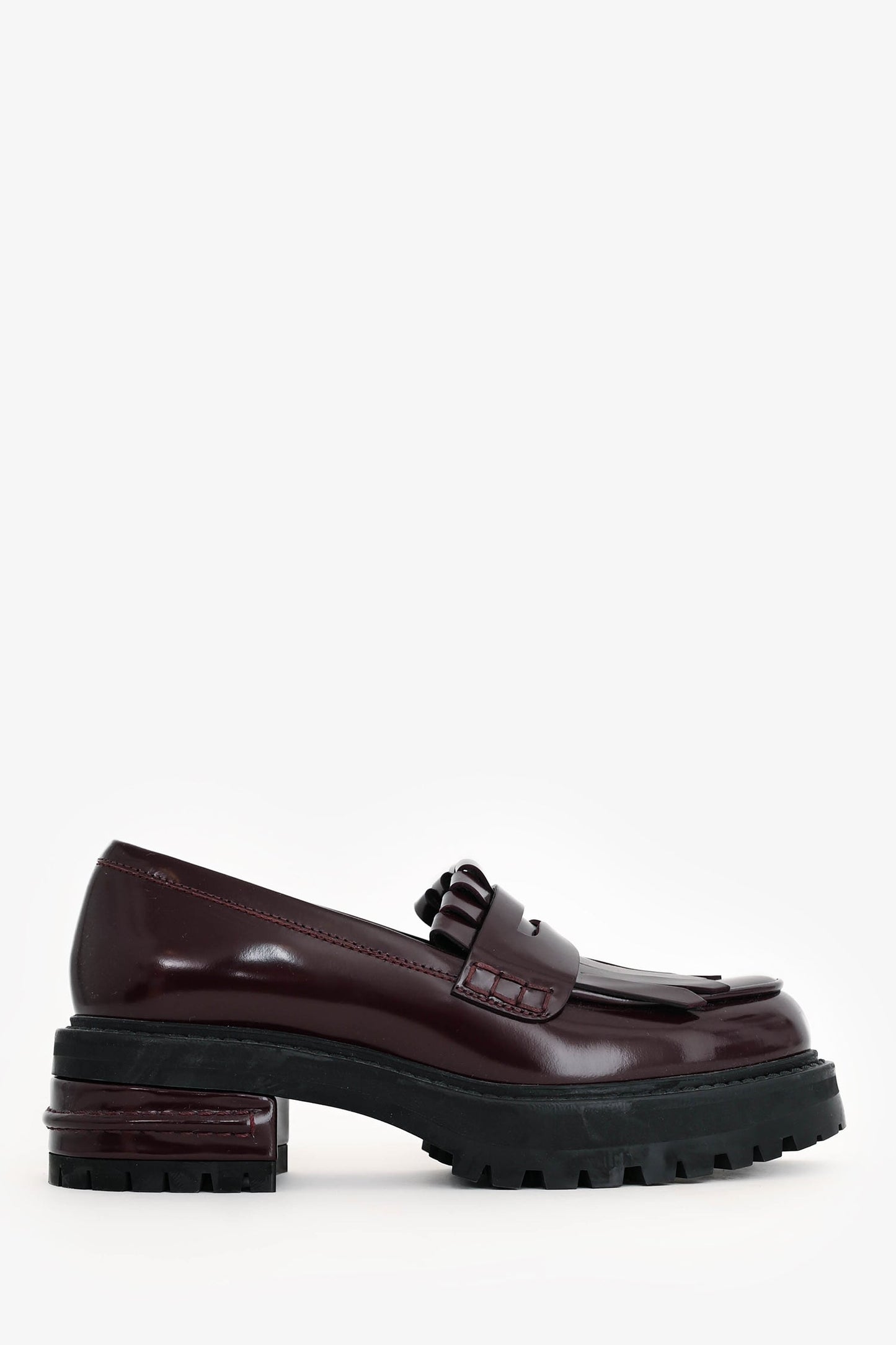 Dior Shoe Christian Burgundy Brushed Platform Loafers Leather Shoes