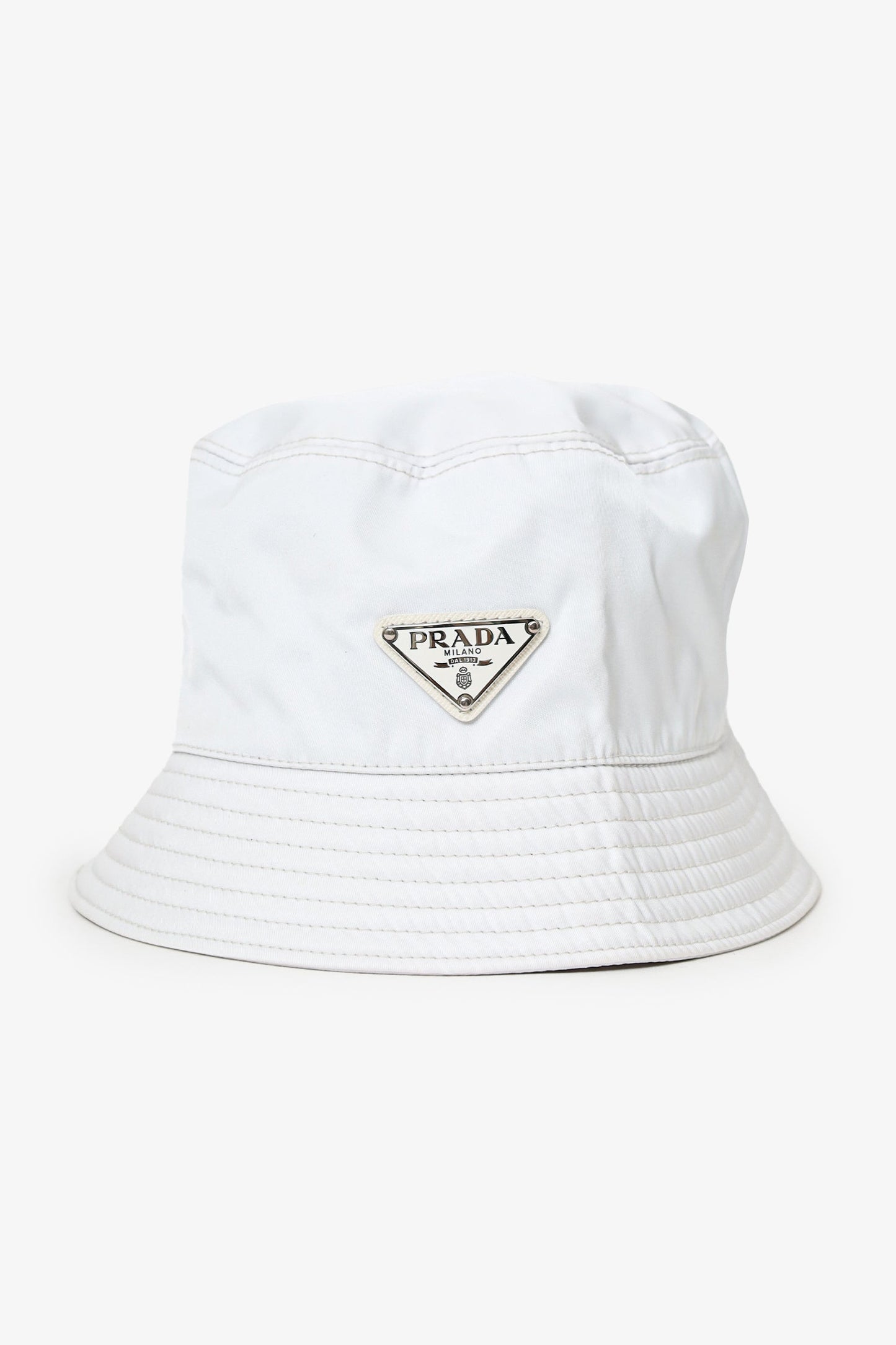 Prada Bag Hat Nylon White Bucket Bucket Bag