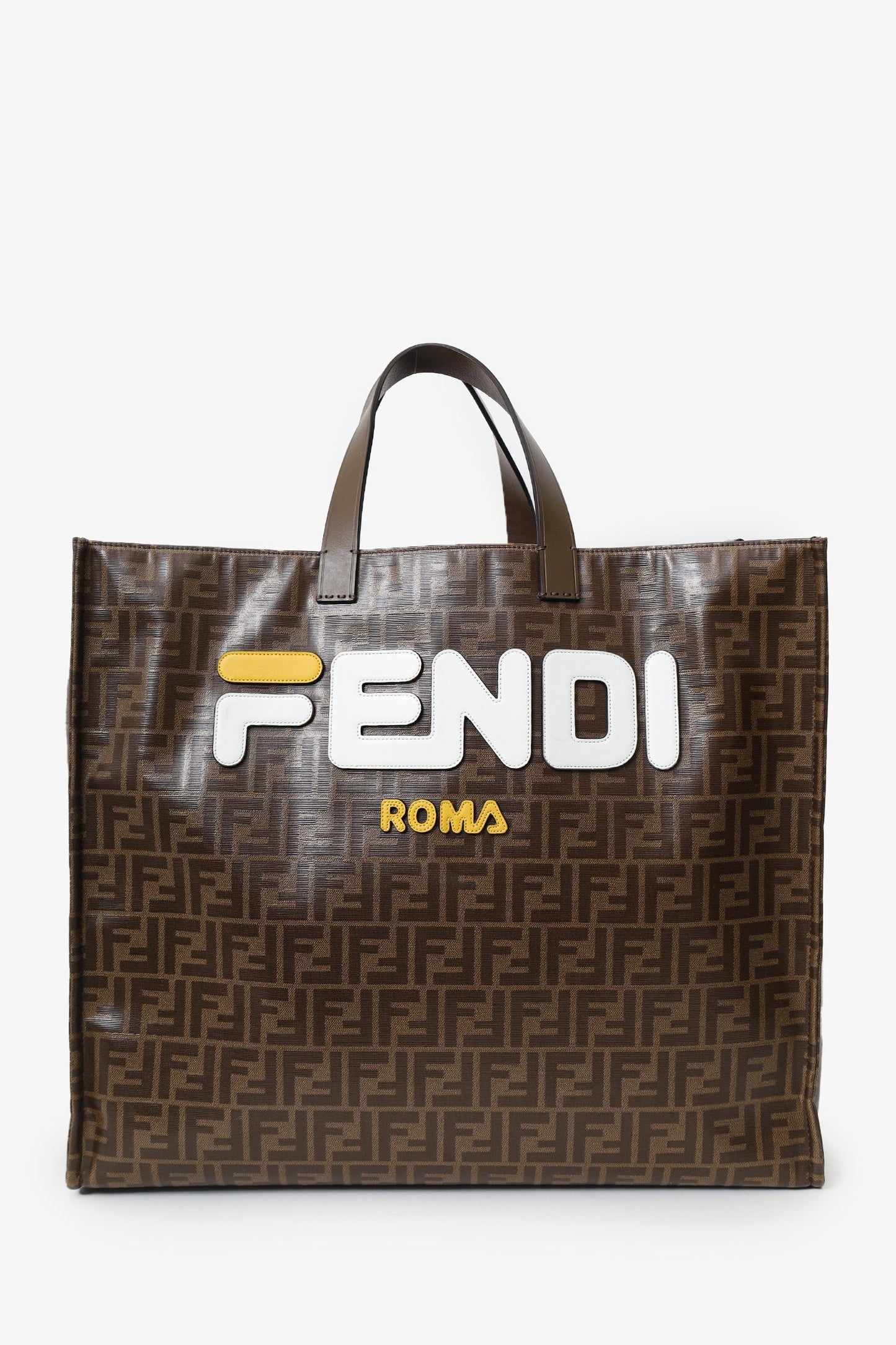 Fendi Tote Bag FF Monogram Brown Large