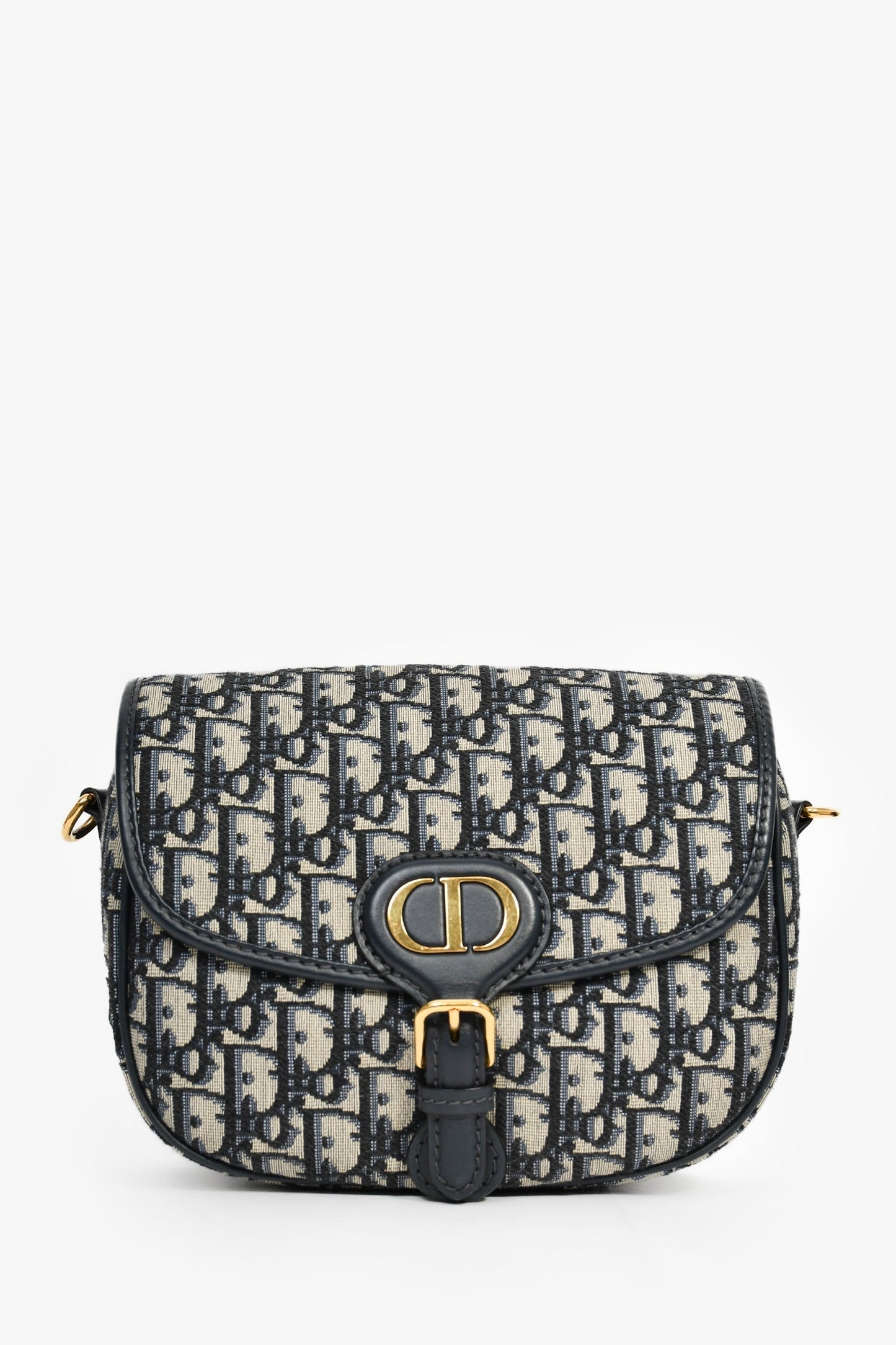 Dior Crossbody Bag Christian Oblique Jacquard 'Bobby' Blue Navy Medium
