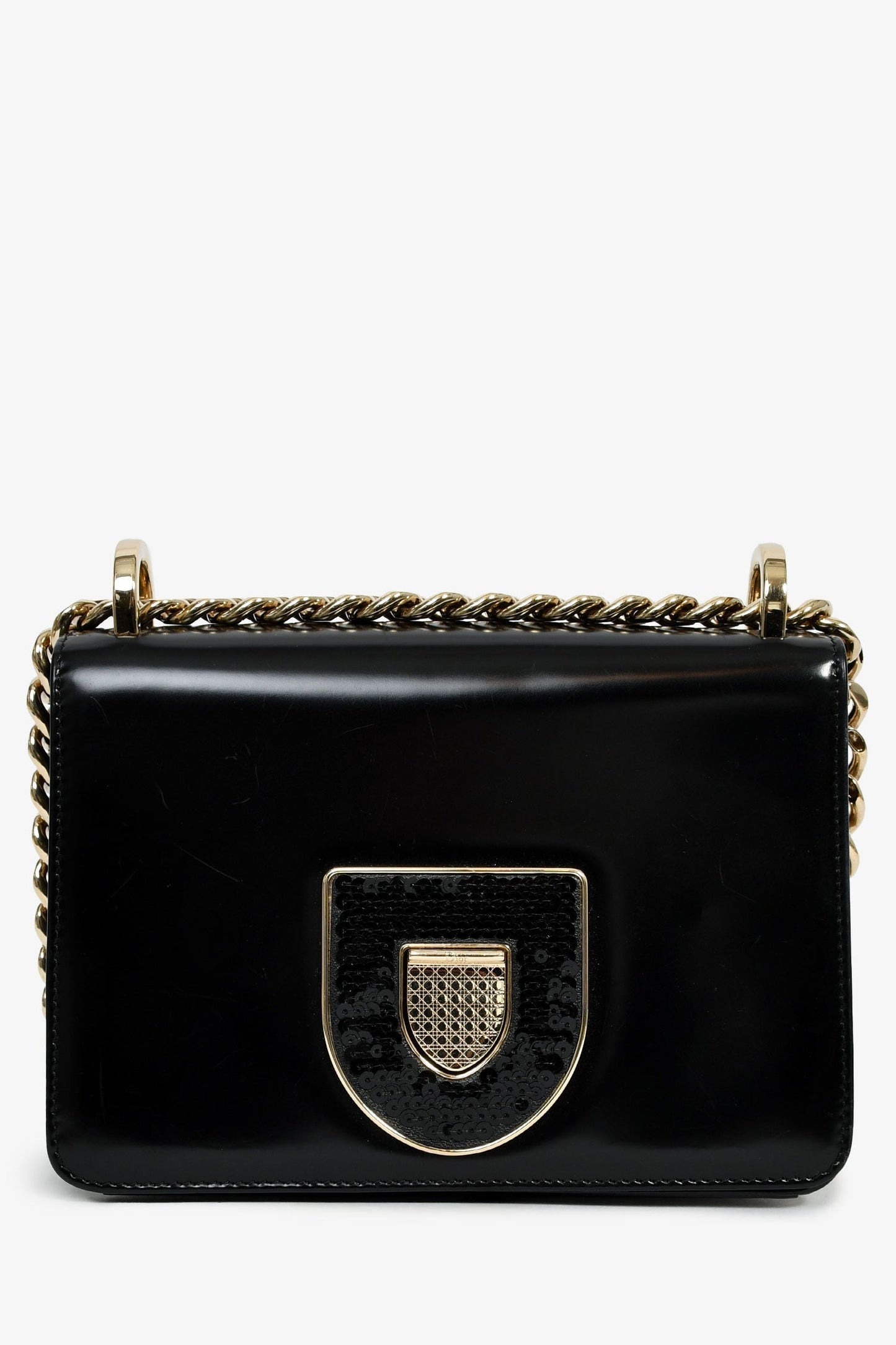 Dior Shoulder Bag Christian Sequin Detail 'ama Club' Leather Black
