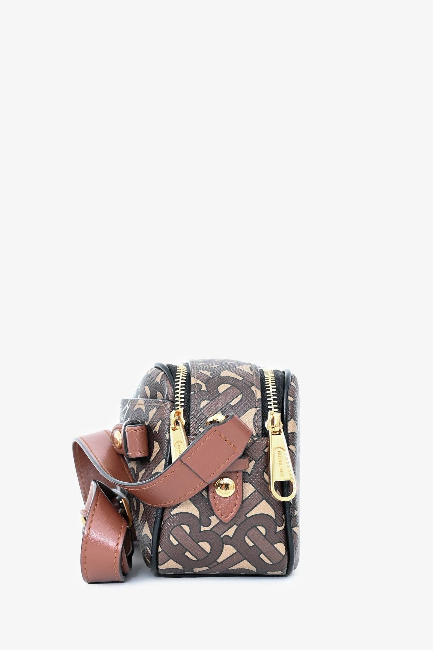 Burberry Tb Camera Crossbody Bag Leather Monogram Brown