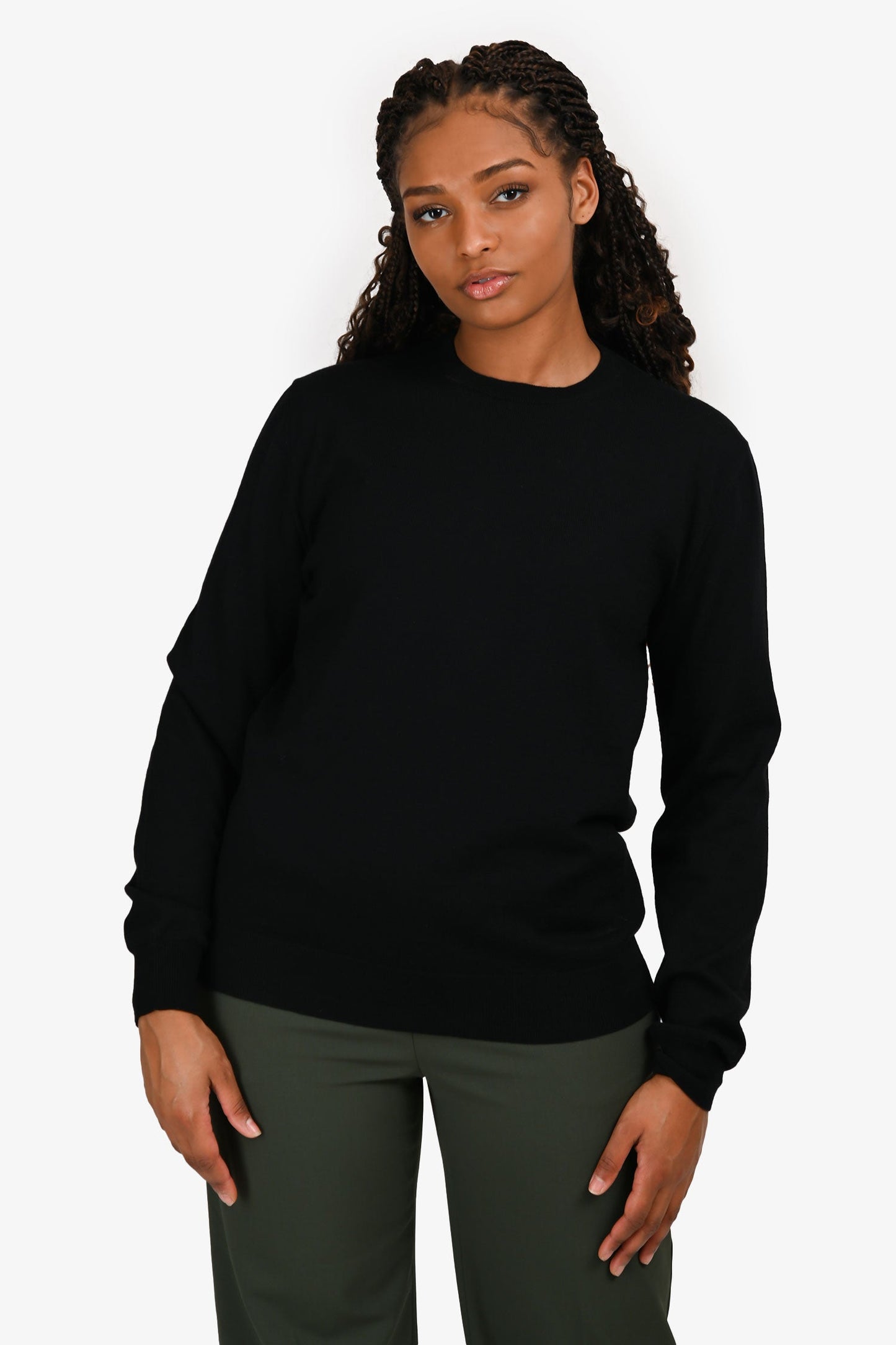 Prada Handbag Wool Knit Crewneck Sweater Black