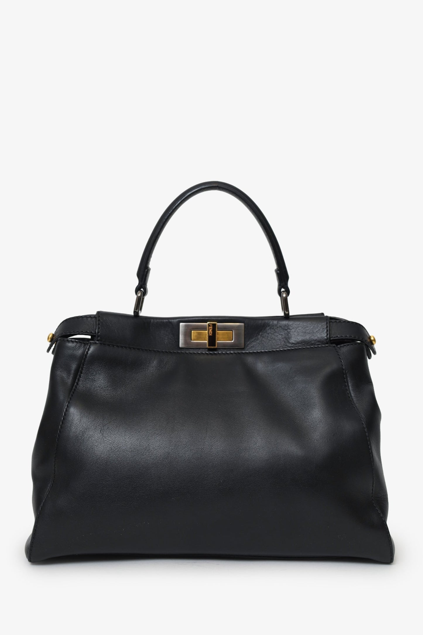 Fendi Handbag Peekaboo Bag With Strap Leather Black