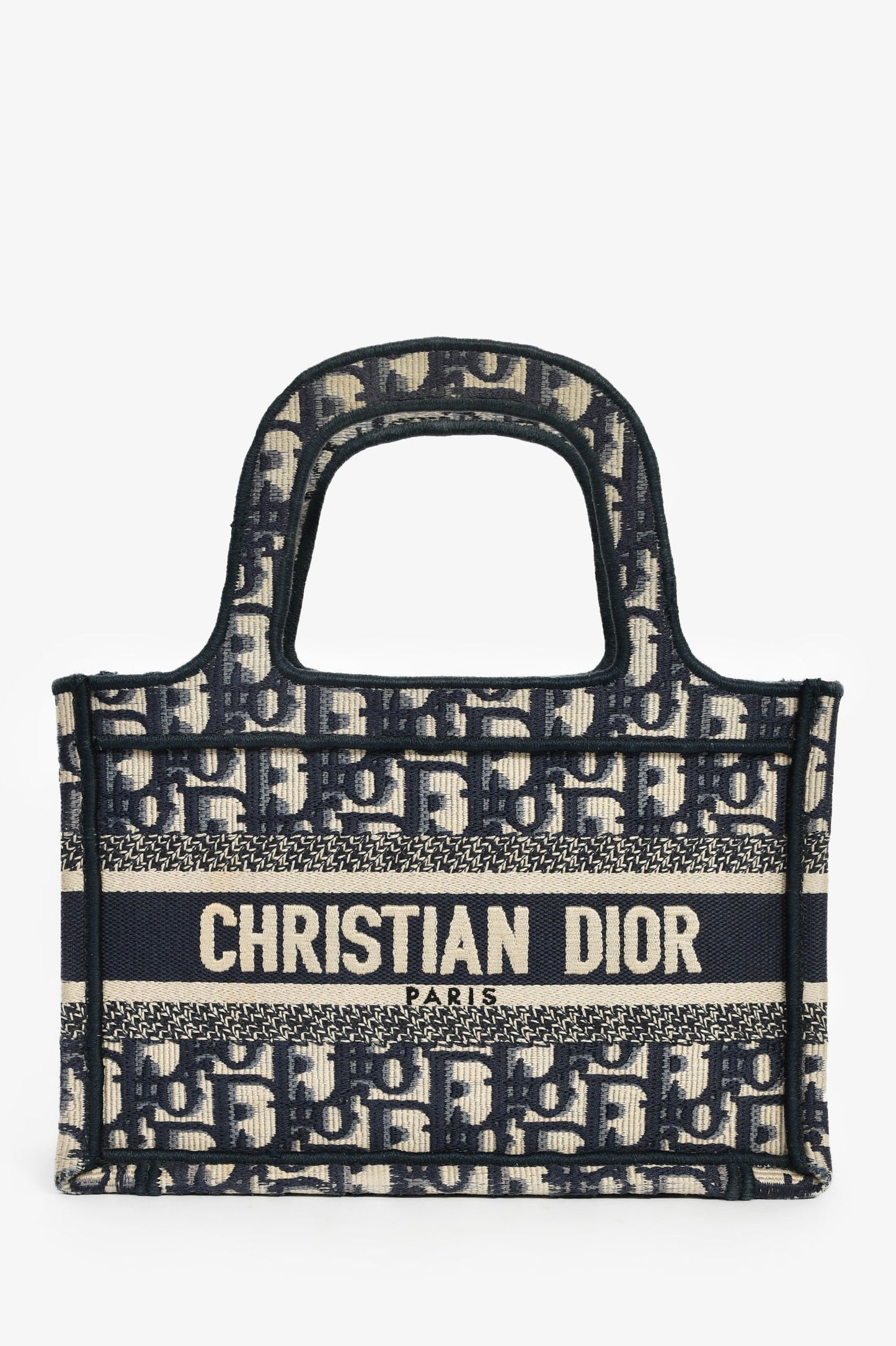 Dior Tote Bag Christian Oblique Book Tote 4 Navy Mini