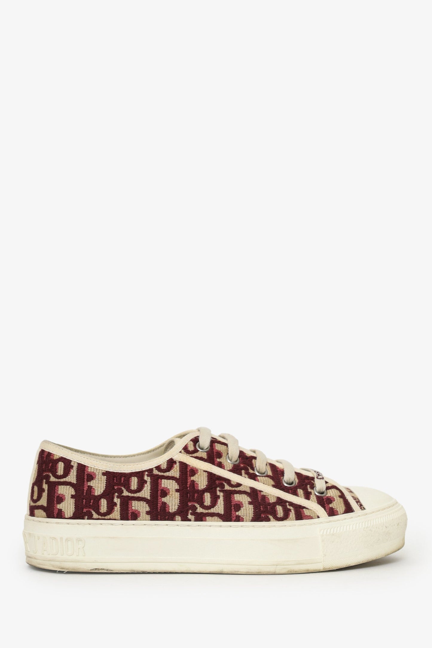 Dior Handbag Christian Burgundy Walk'n Low-Top Sneaker Shoes