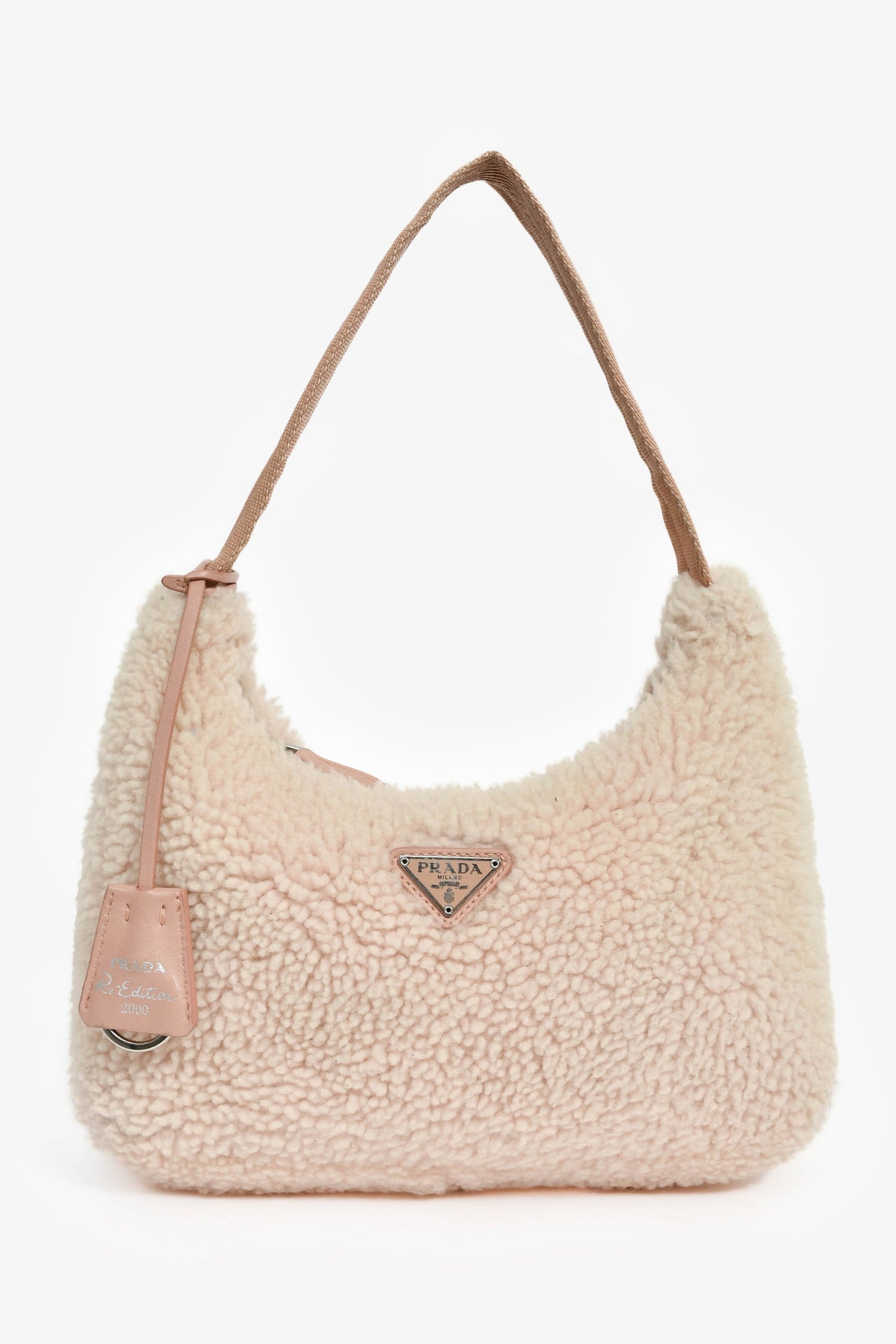 Prada Crossbody Bag Re- Re-Edition with & Pouch Nylon Beige Chain