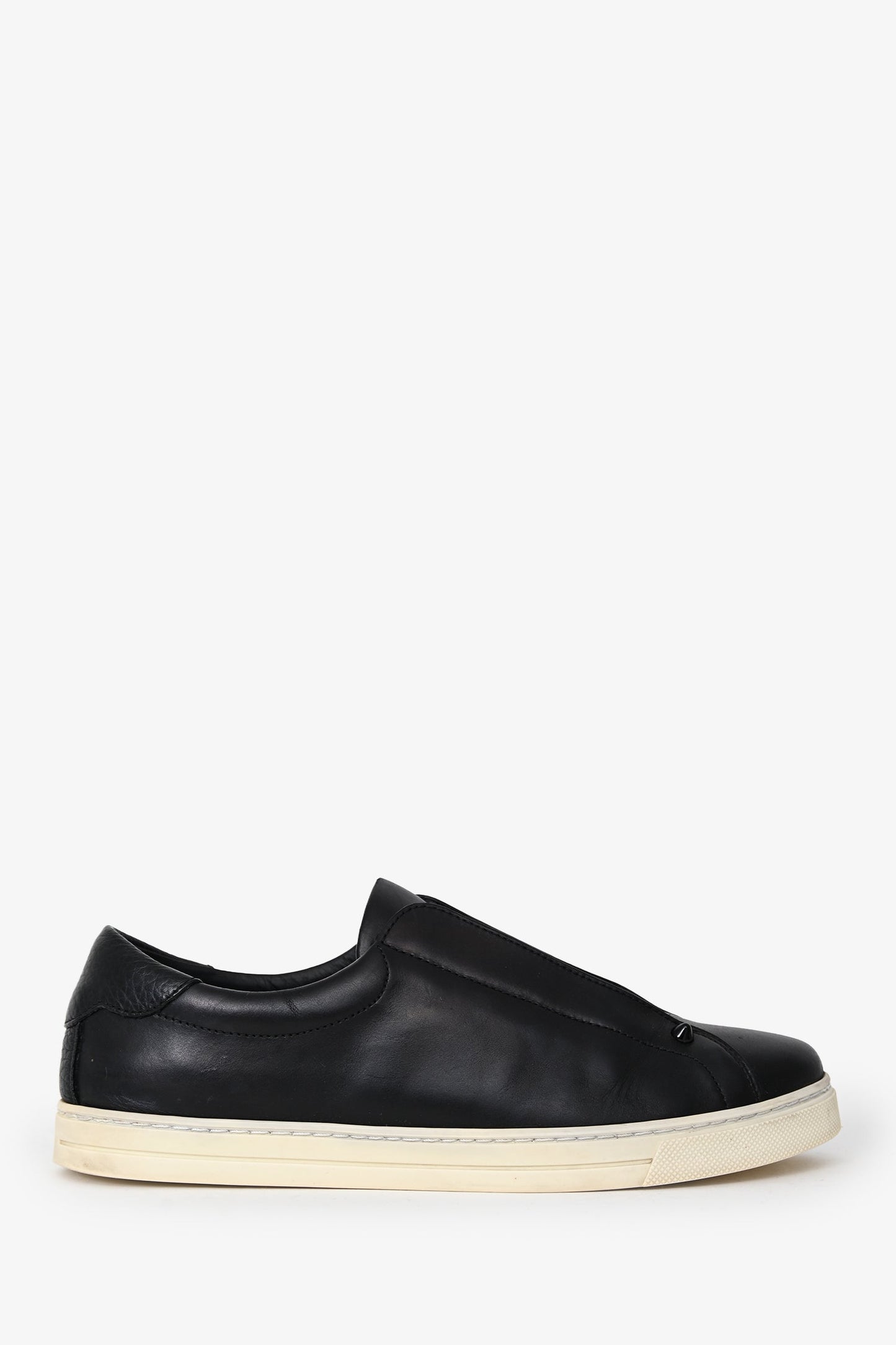 Fendi Handbag Slip Ons Leather Black Logo