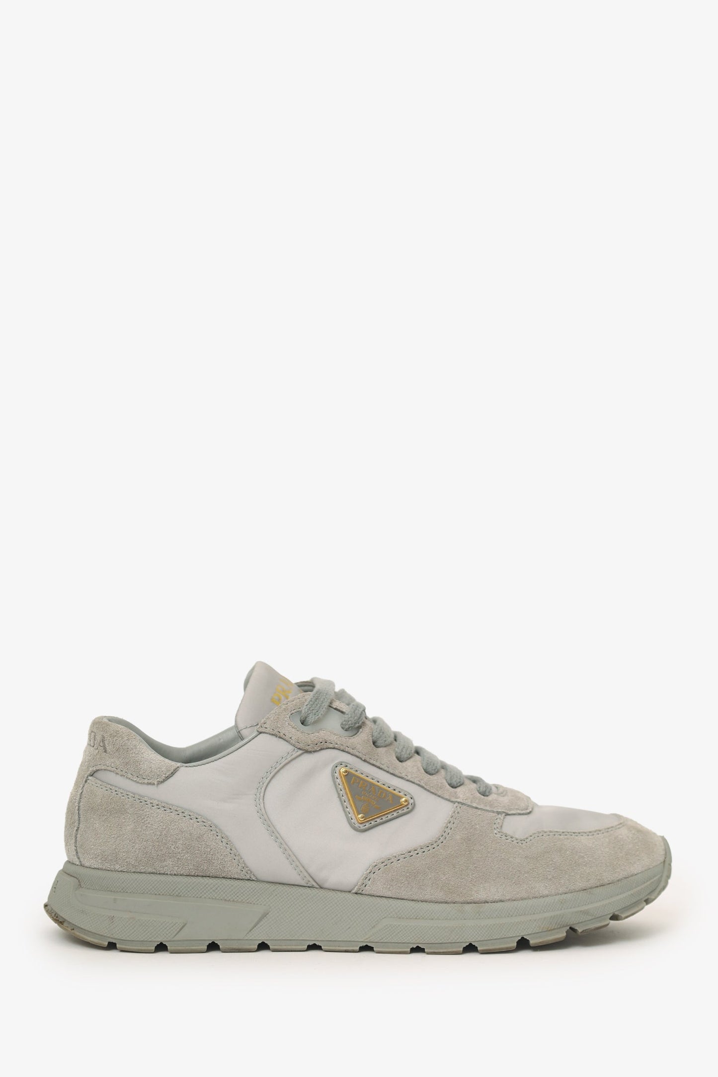 Prada Handbag Grey Sneakers Suede Nylon Gray Shoes