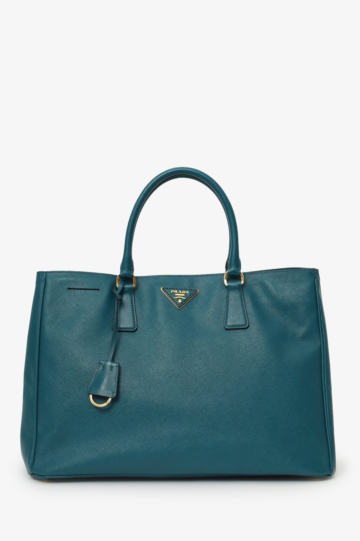 Prada Tote Bag Turquoise Lux Leather Saffiano