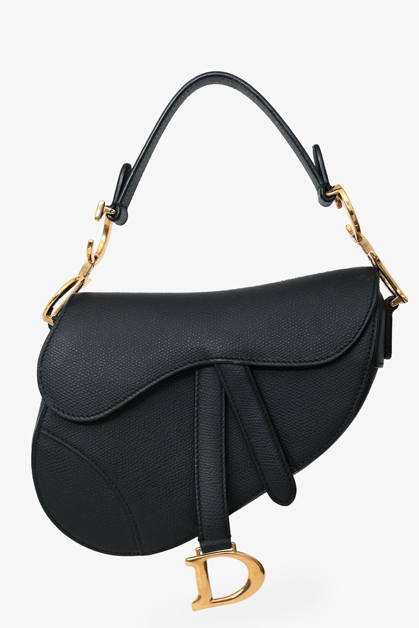 Dior Bag Christian Saddle Leather Black Mini Mini Bag