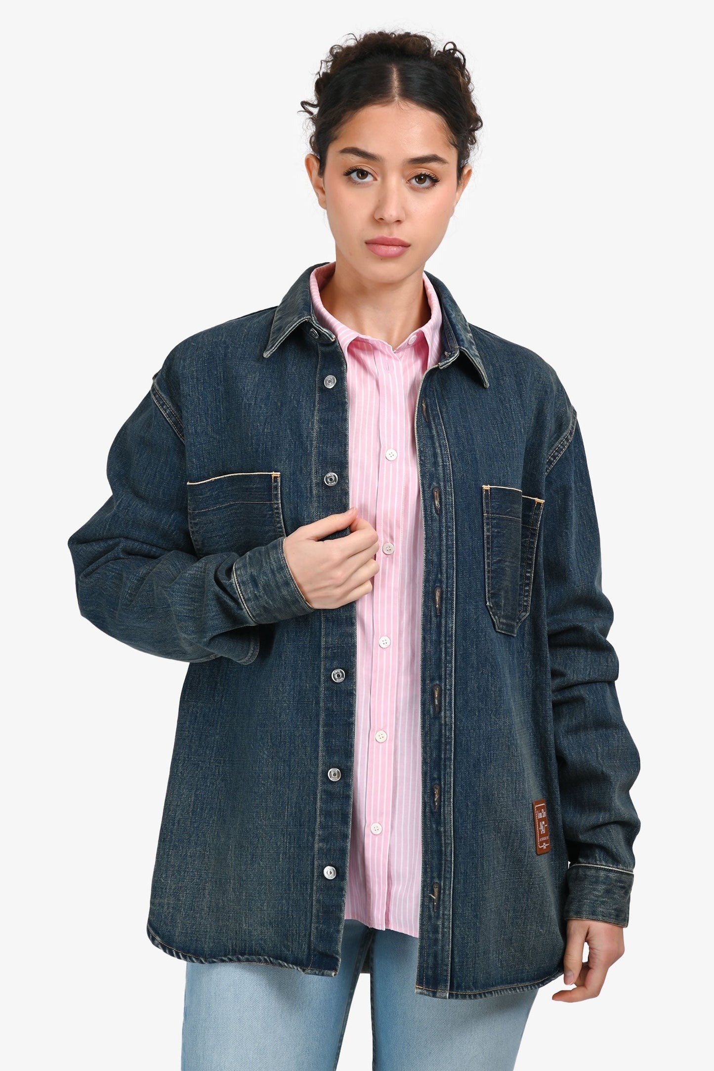 Dior Handbag Christian '' Patch Jacket Denim Blue