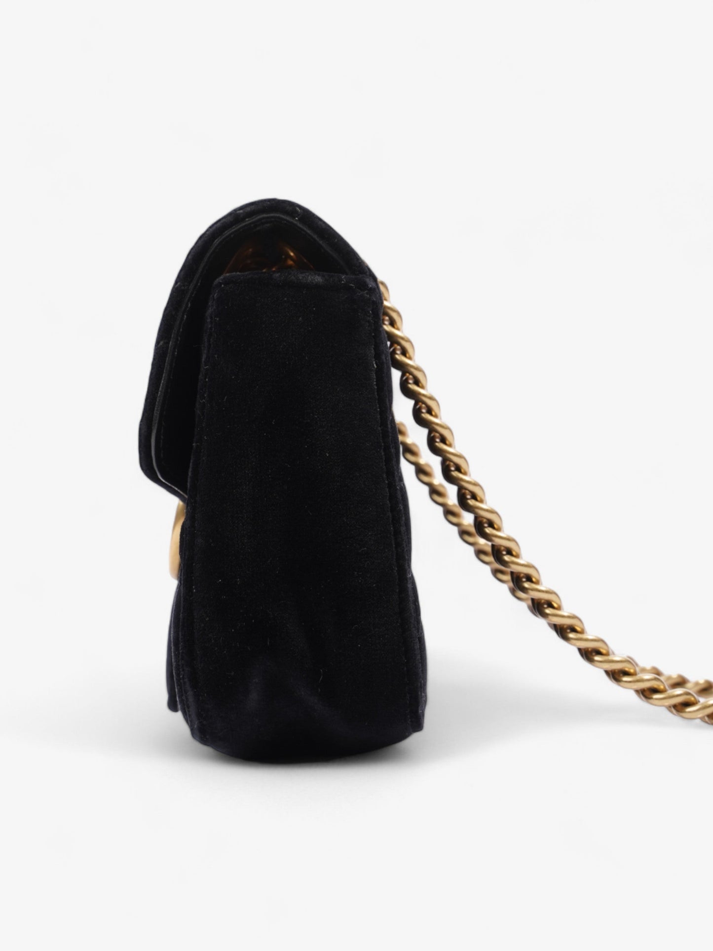 Gucci Marmont Velvet Shoulder Bag Black Mini Velvet Mini