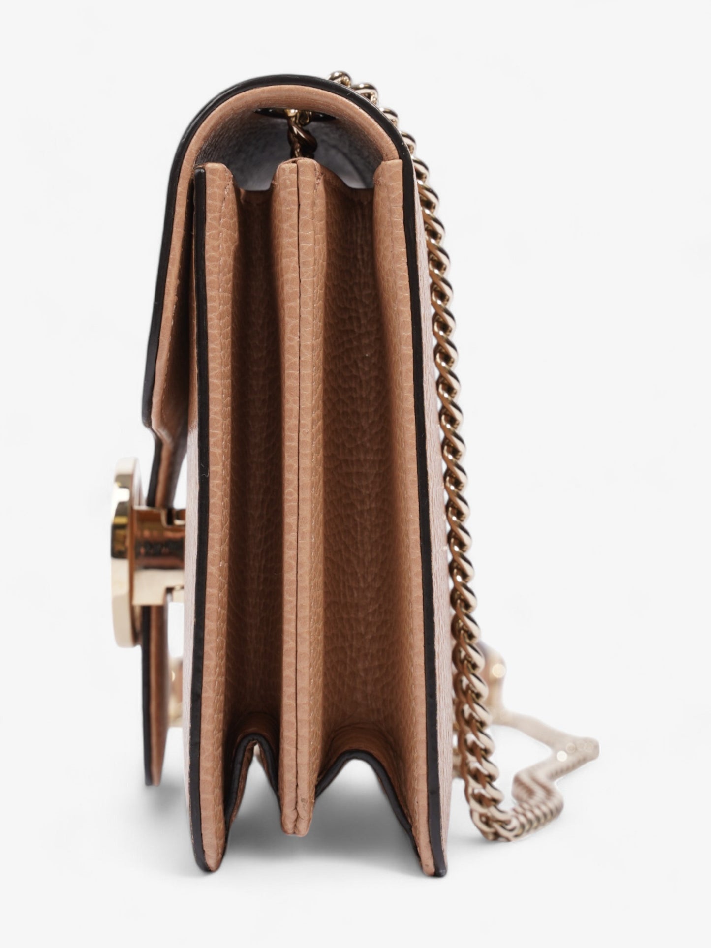 Gucci Interlocking Camel Shoulder Bag Leather Chain