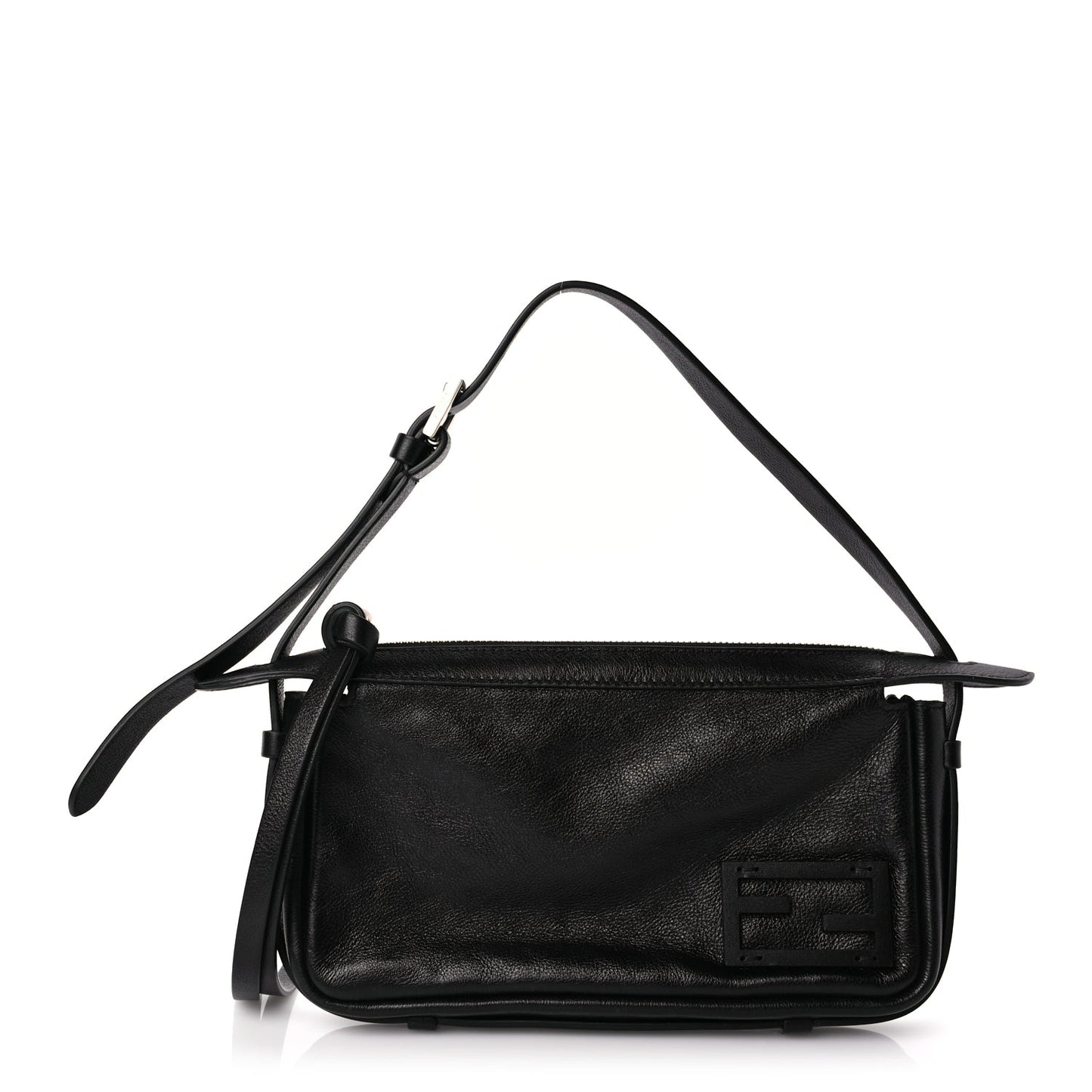 Fendi Handbag Simply Shoulder Bag Leather Vitello Black