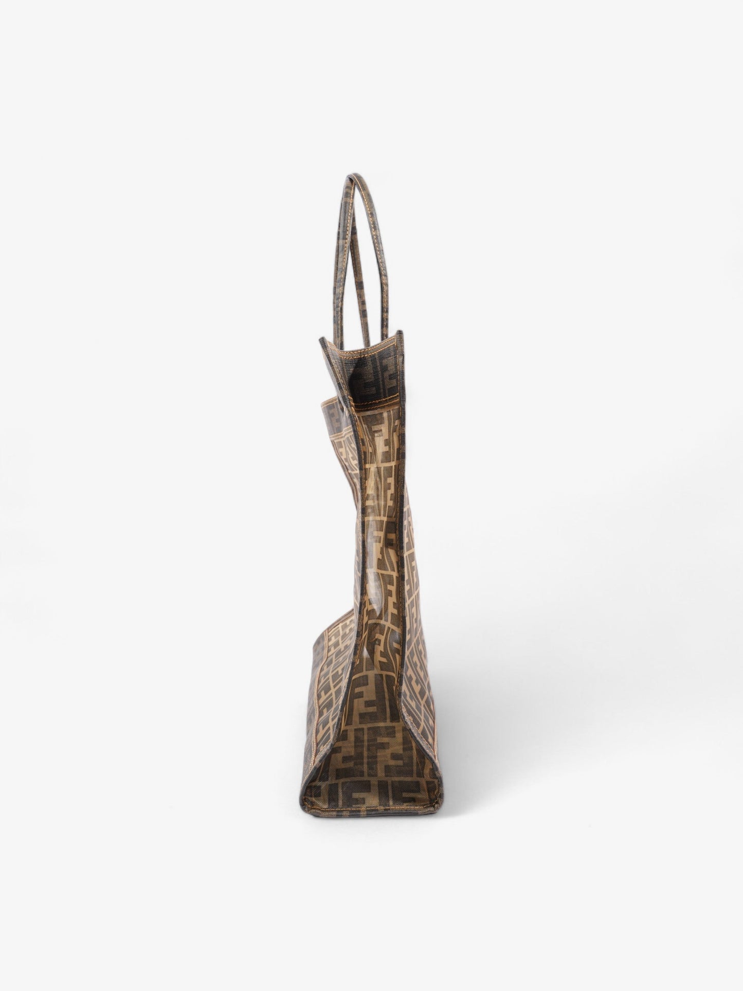 Fendi Zucca Mesh Tote Mesh Brown Tote Bag